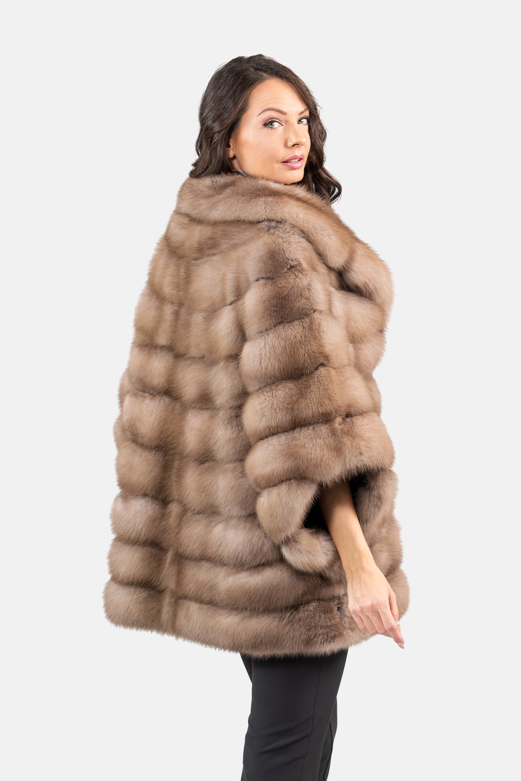 Graphite Baumarten Cape with Notch Collar 929