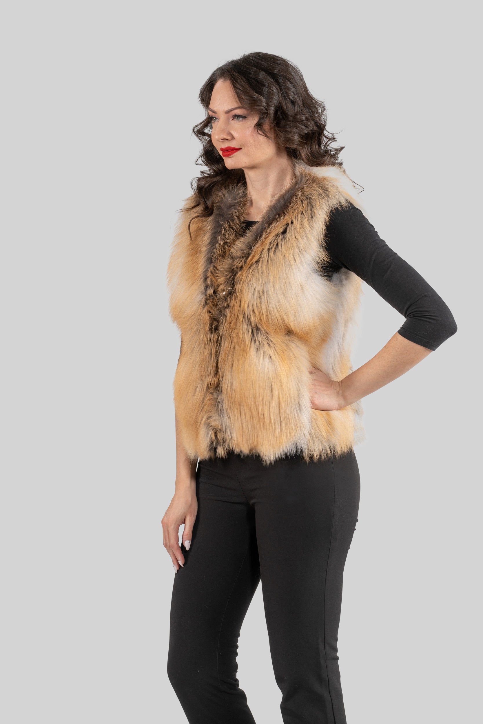 Green Fox Fur Vest ML170