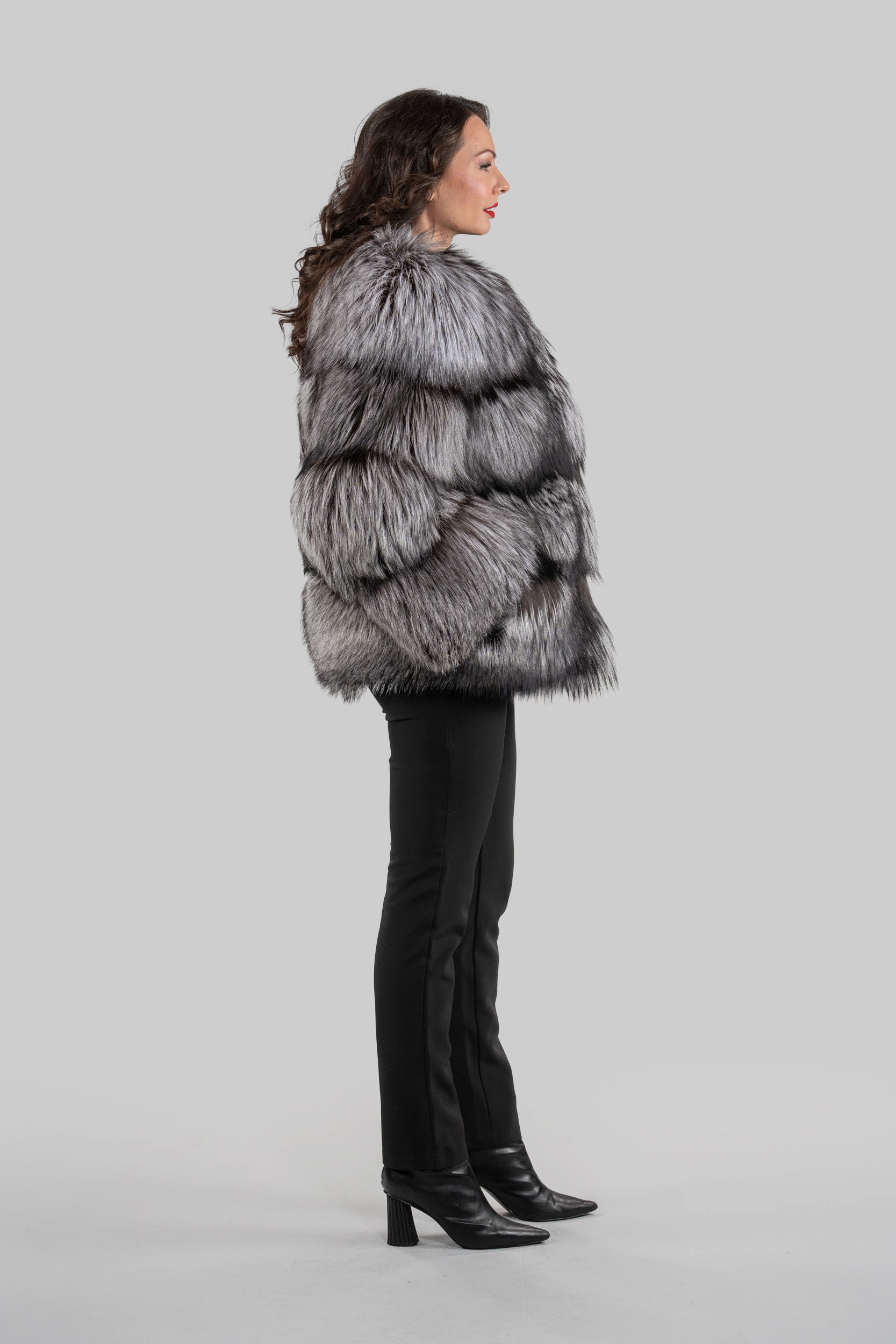 Silver Fox Collarless Jacket R/K13C520