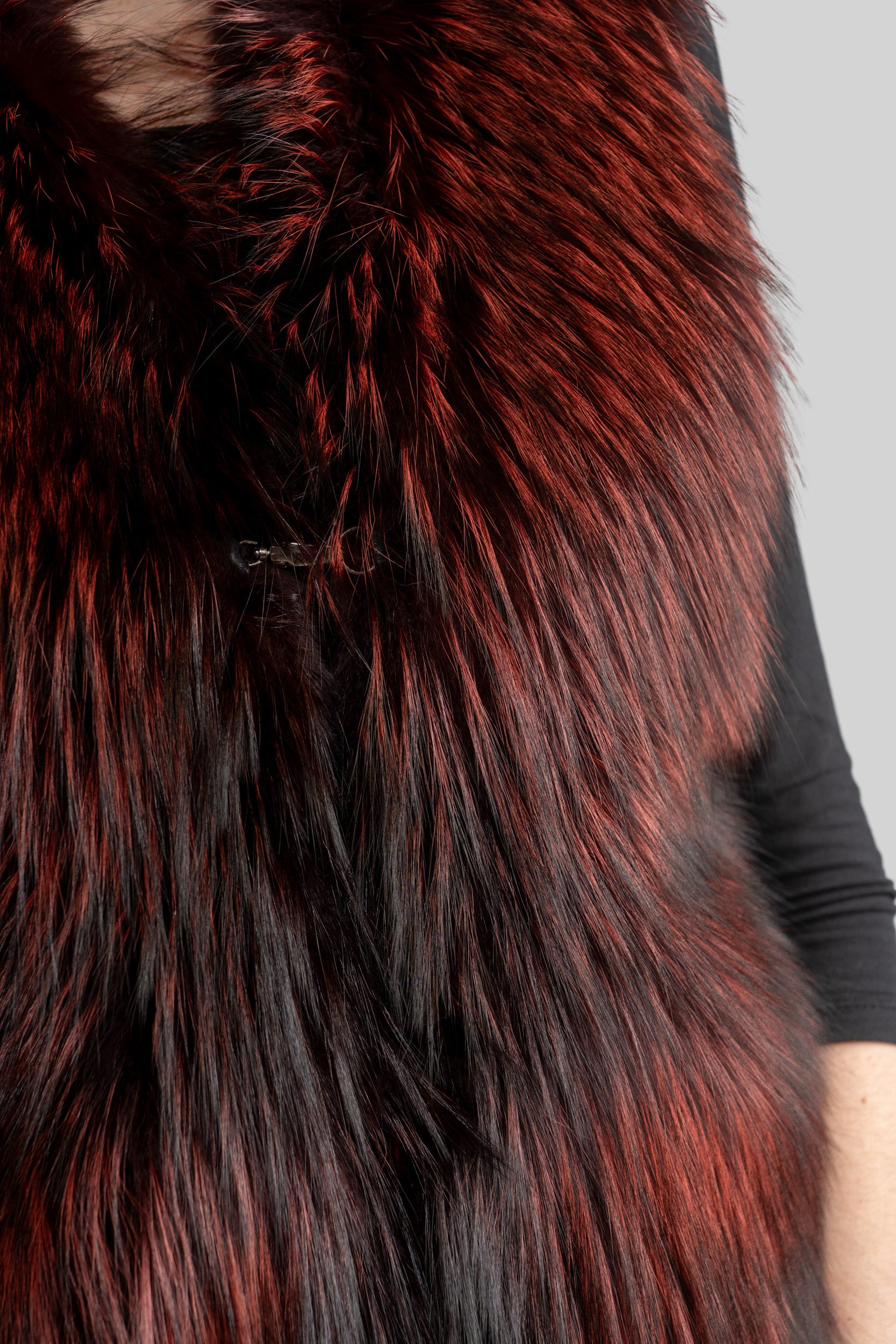 Bordeaux Fox Fur Vest ML170