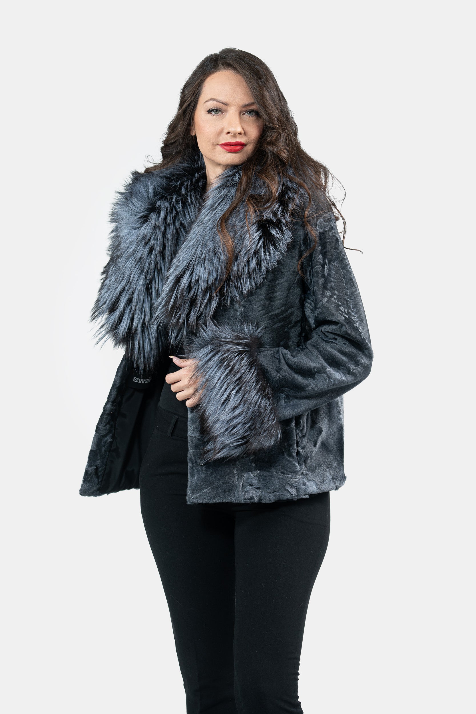 Asphalto Swakara Jacket with Fox Trim S/S13C528s20