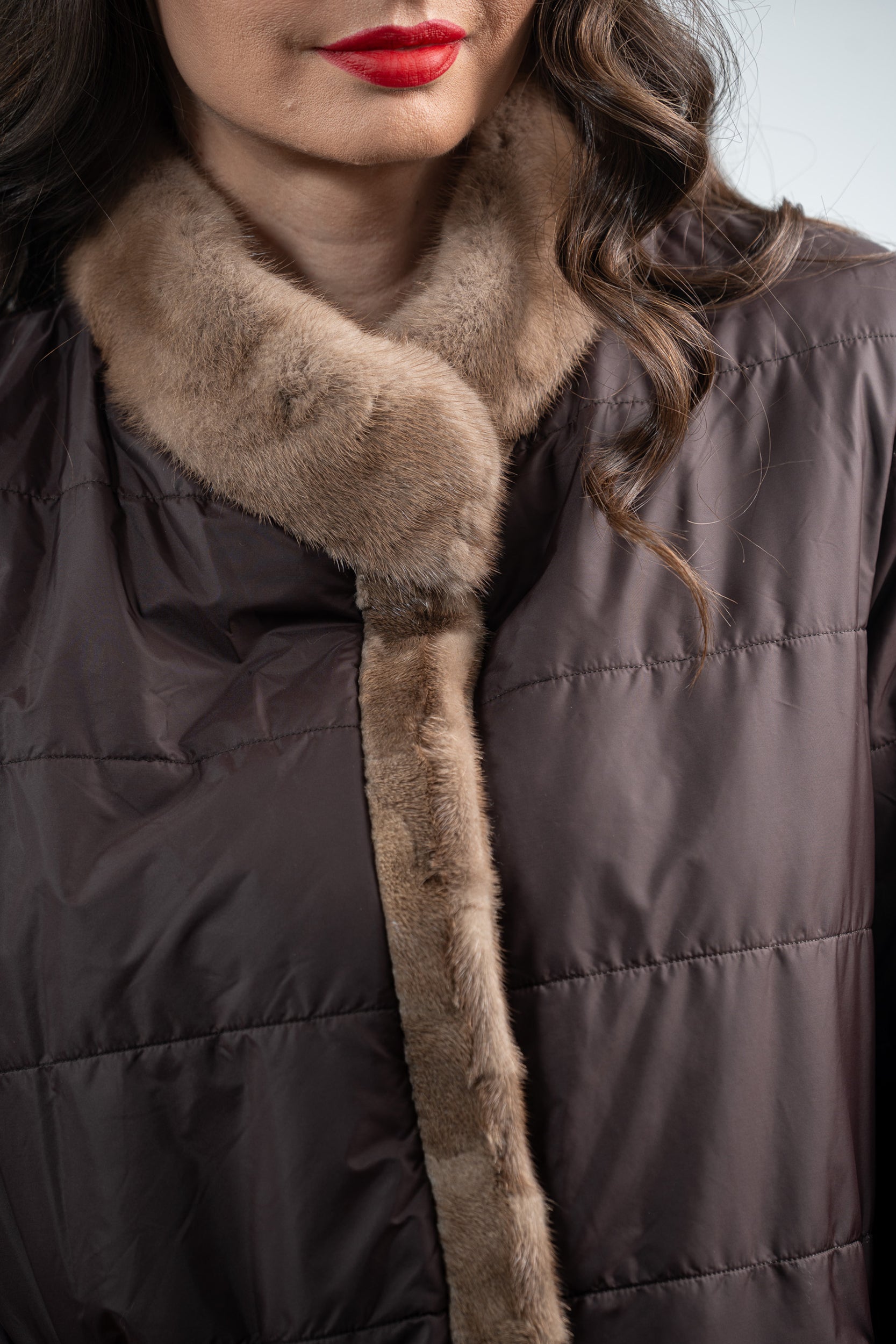 Reversible Pastel Mink Pieced Jacket 13C528