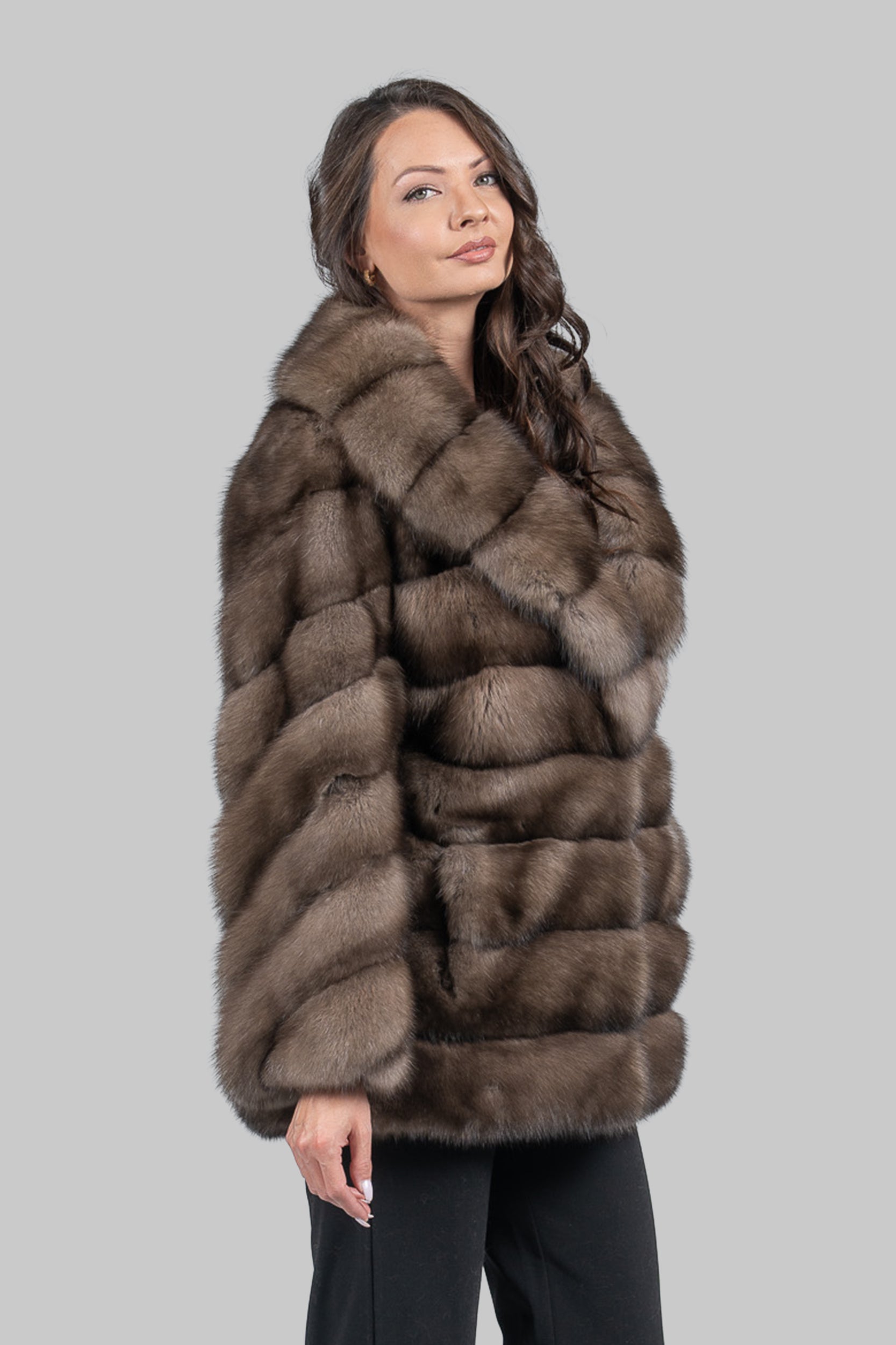 Platino Sable with Shawl Collar Coat P/K13C530gC17