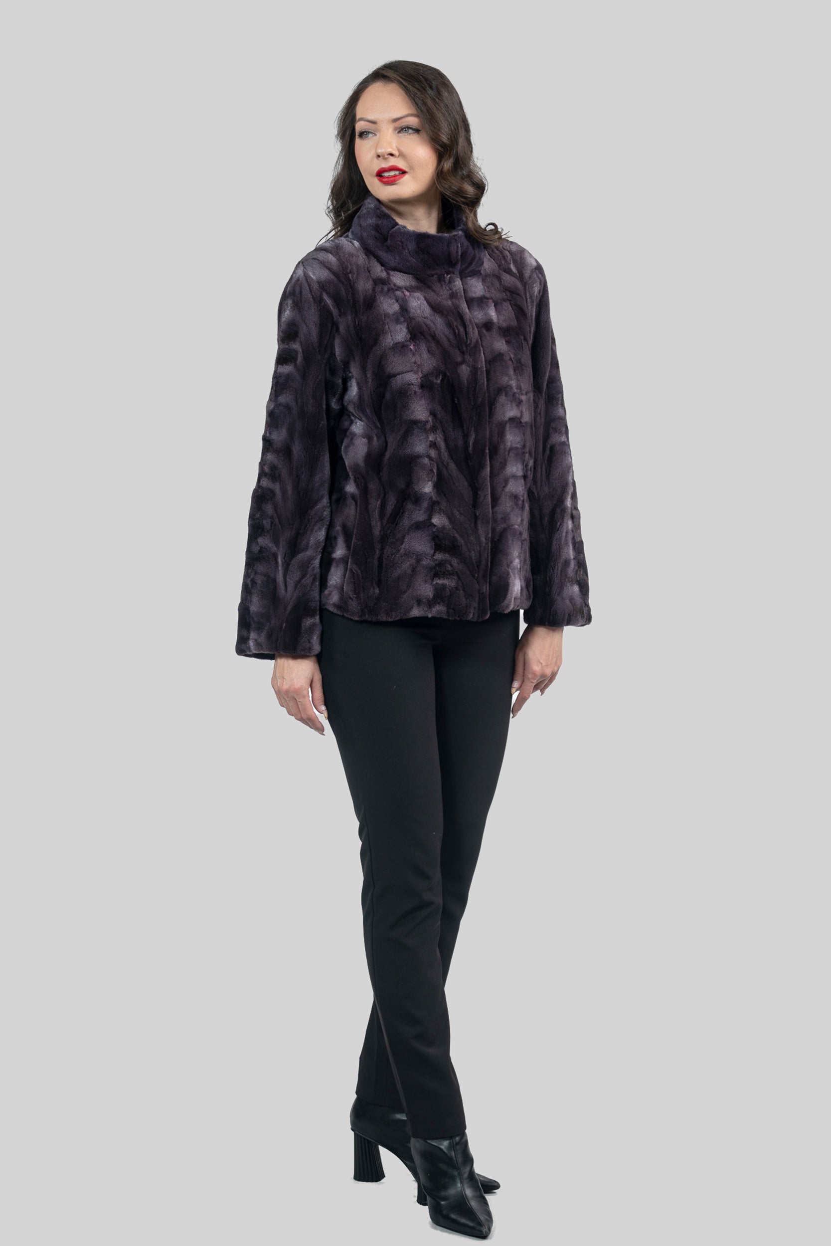 Purple Mink Pieced Jacket 13C528