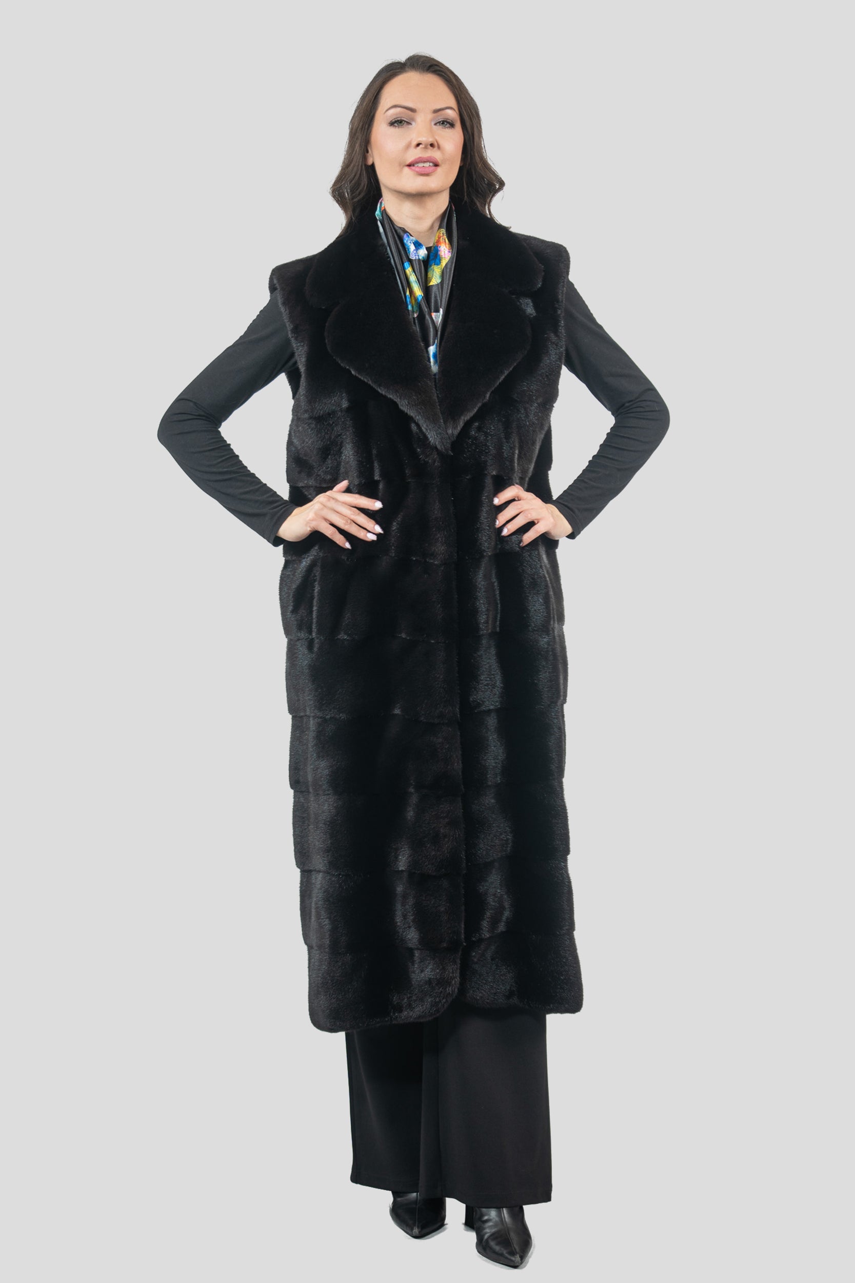 Blackglama Mink Vest with Notch Collar P/K13c519s20o