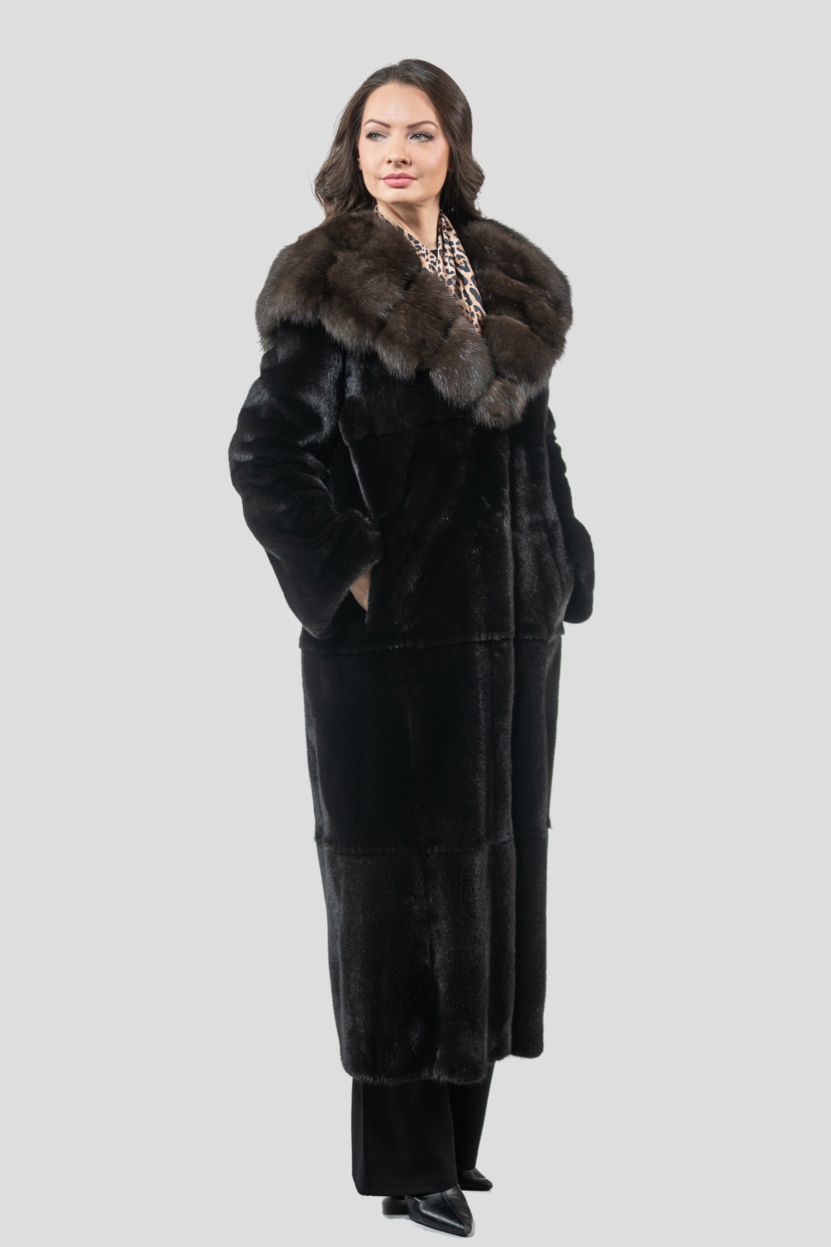 Blackgalama Mink Coat with Russian Sable Hood S/S13C540