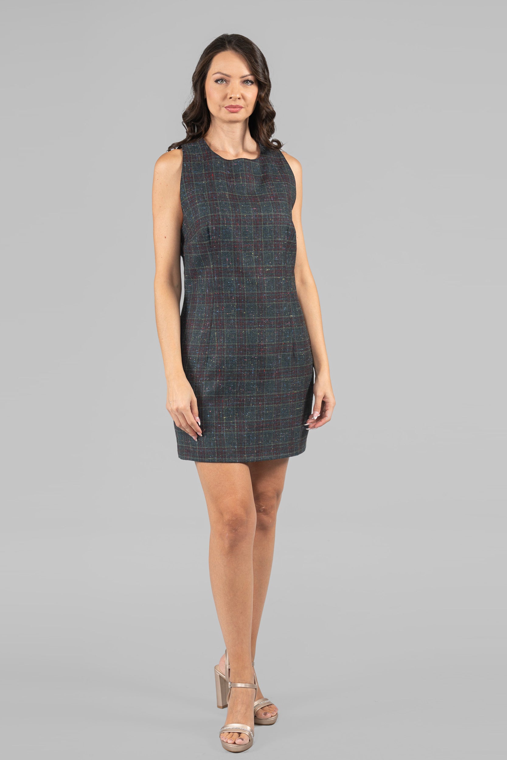 Sleeveless Forest Green Cashmere Dress 112