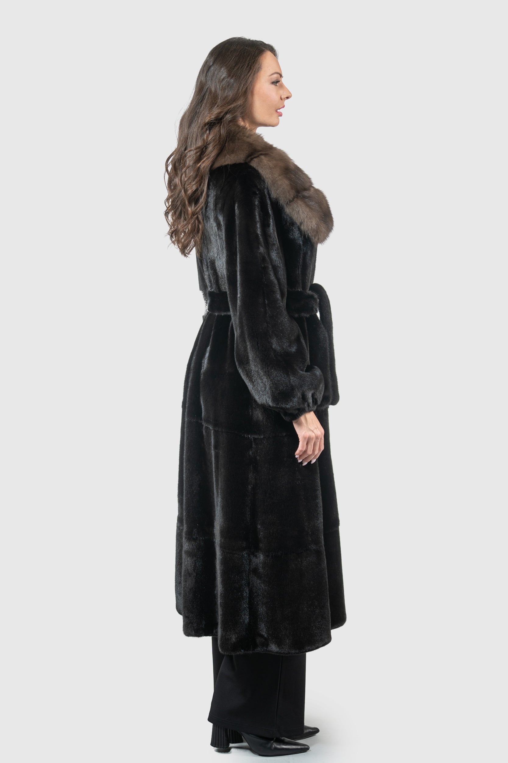 Blackglama Mink Coat with Russian Sable Collar S/S18MPOLINA