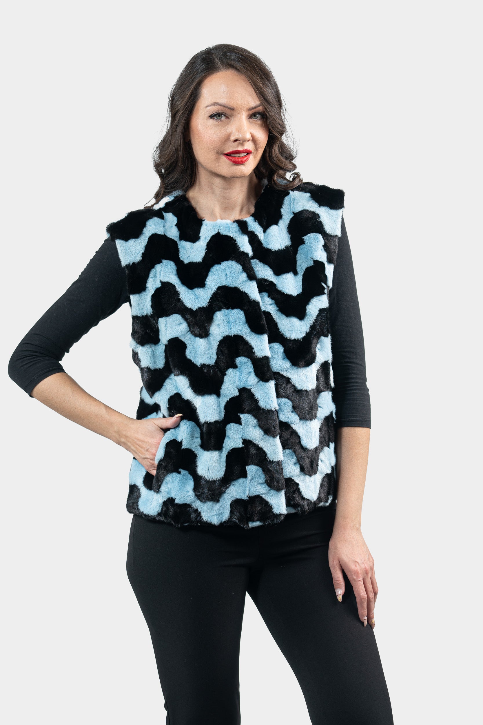 Blue Mink Pieced Vest 13C519