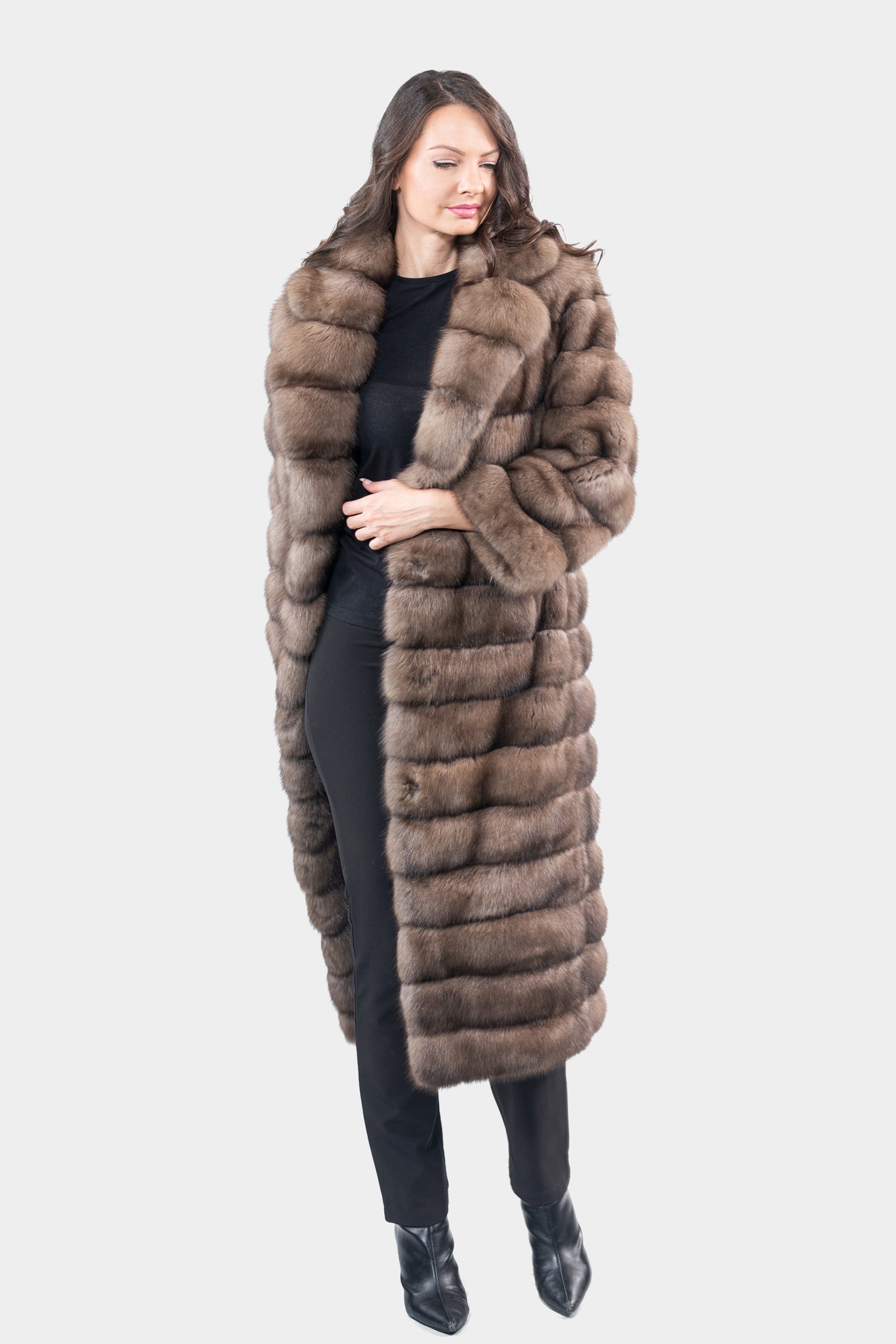 Platino Russian Sable Coat with Shawl Collar P/K13C530gC17