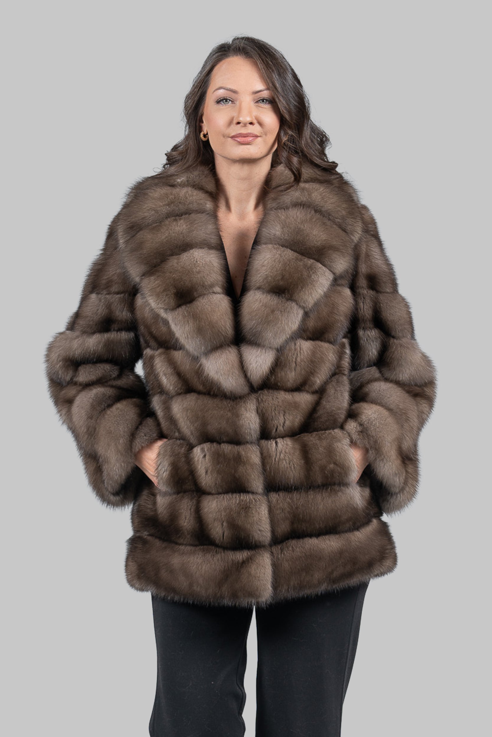 Platino Sable with Shawl Collar Coat P/K13C530gC17