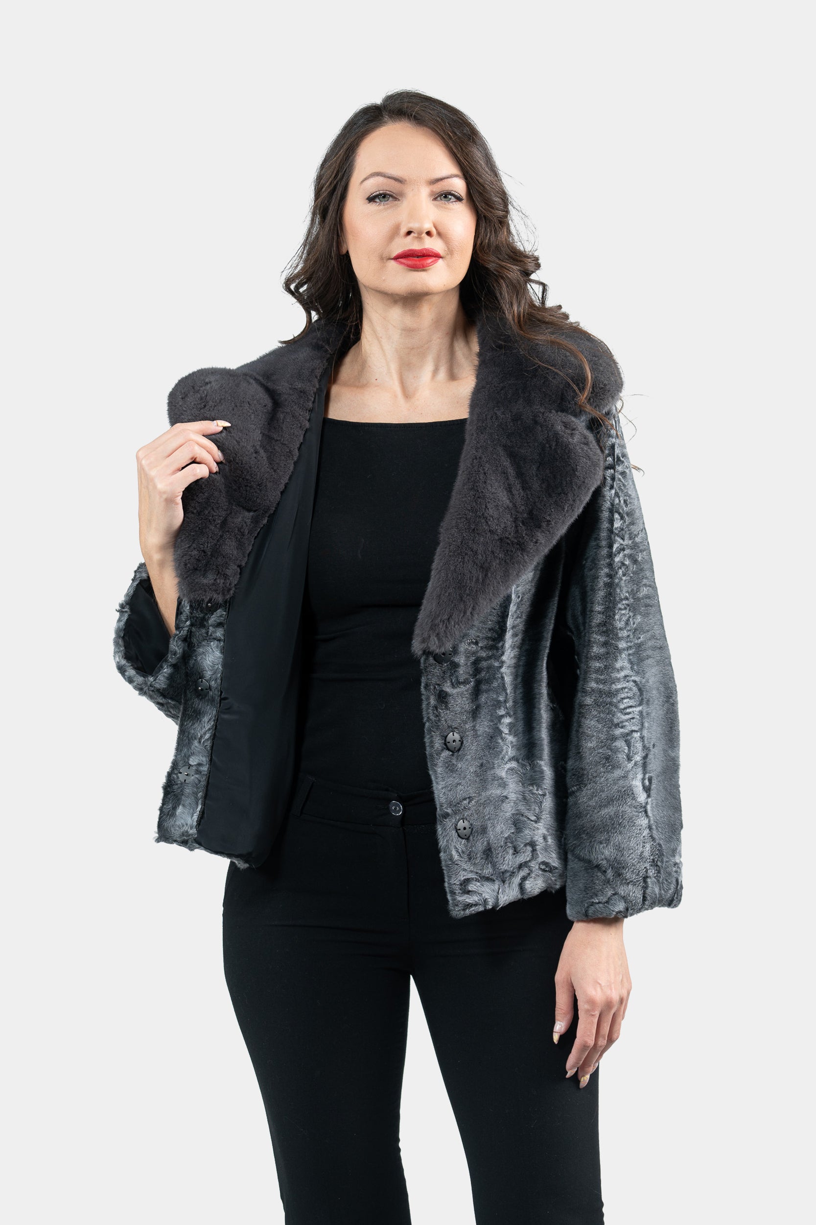 Acciaio Swakara Jacket with Fox Notch Collar S/S13C528s20