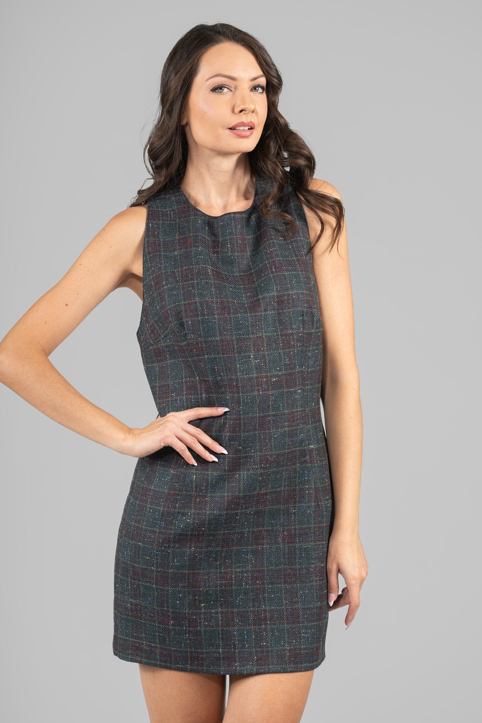 Sleeveless Forest Green Cashmere Dress 112