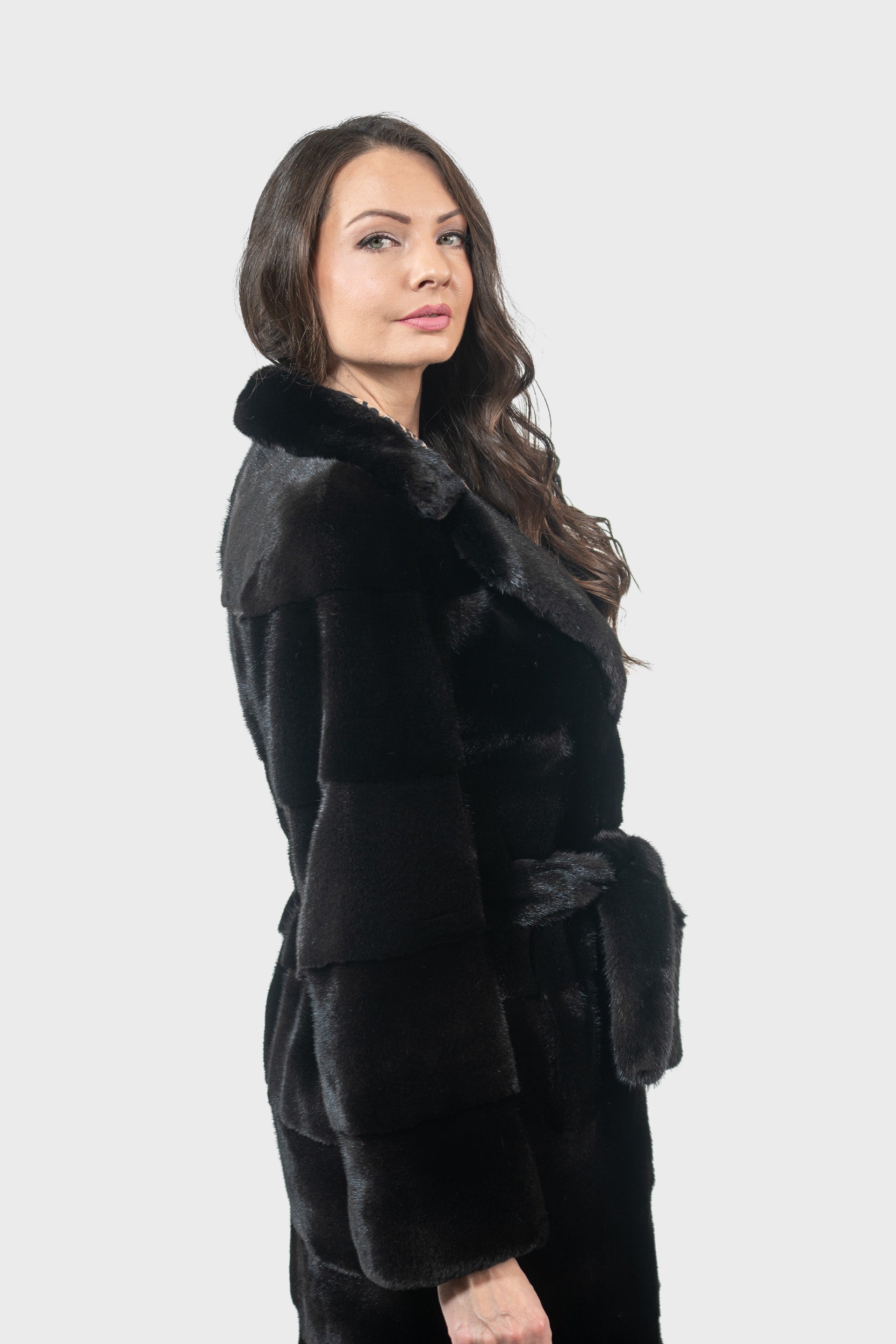 Blackglama Mink Coat with Notch Collar P/K13c530s20