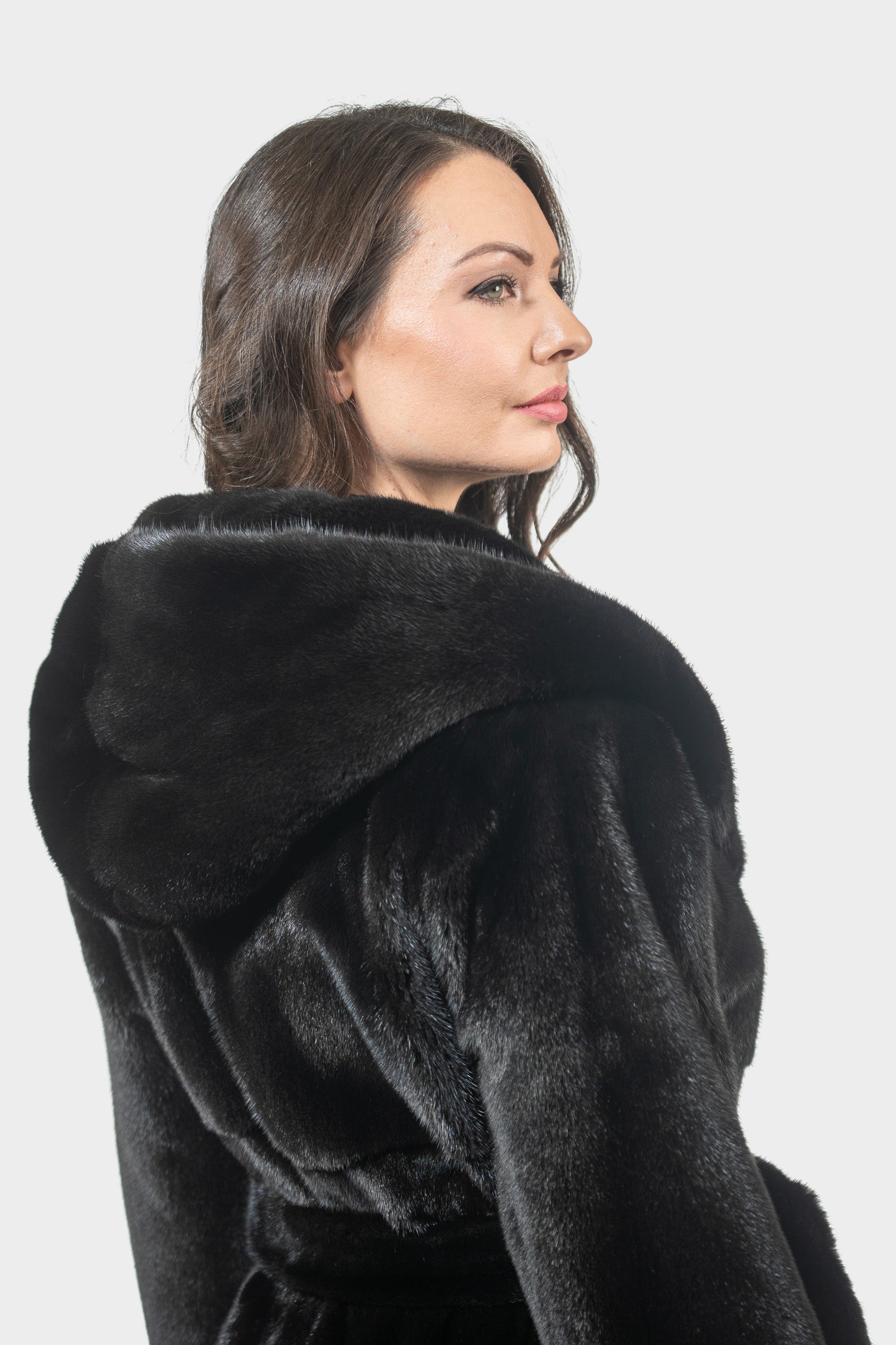 Blackgalama Mink Coat With Attached Hood S/S13C978H