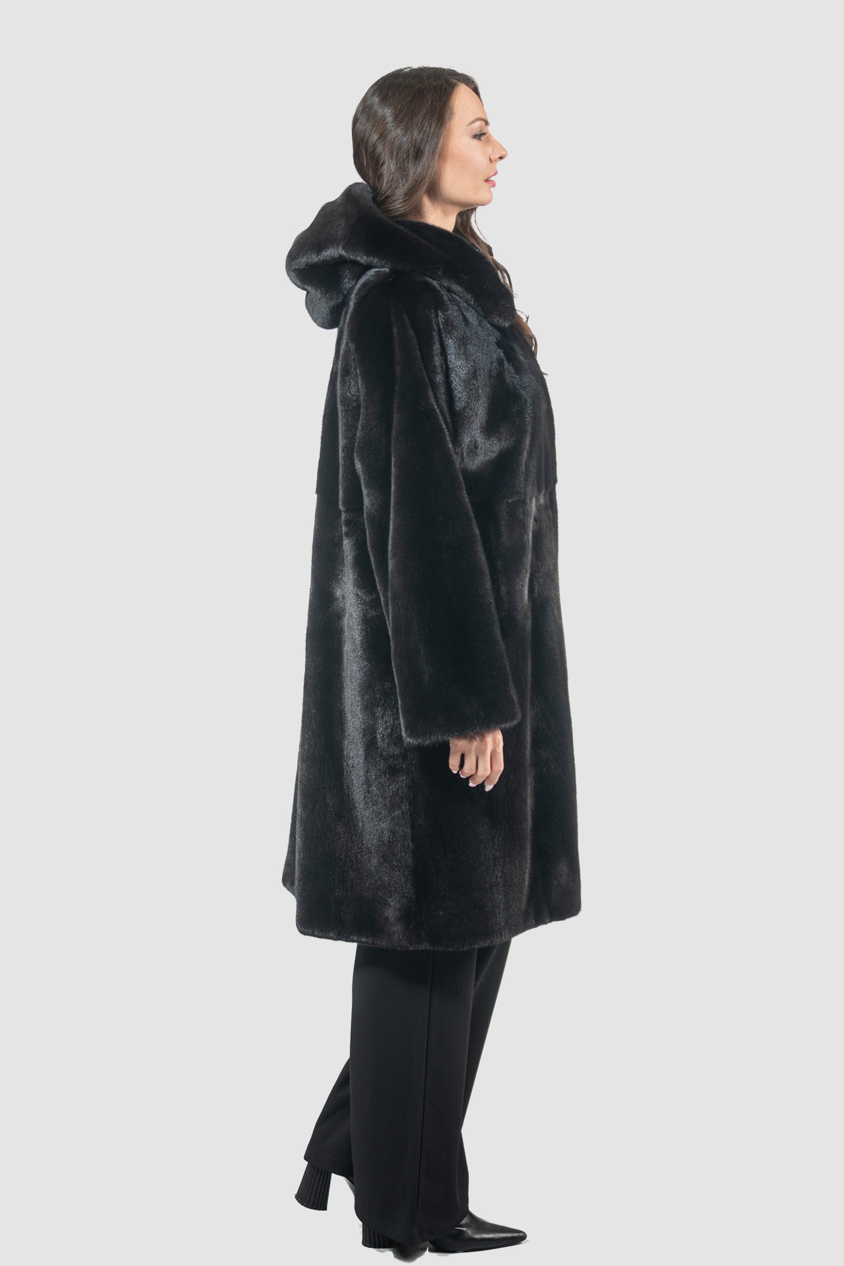 Blackgalama Mink Half Coat With Hood S/S13C551H