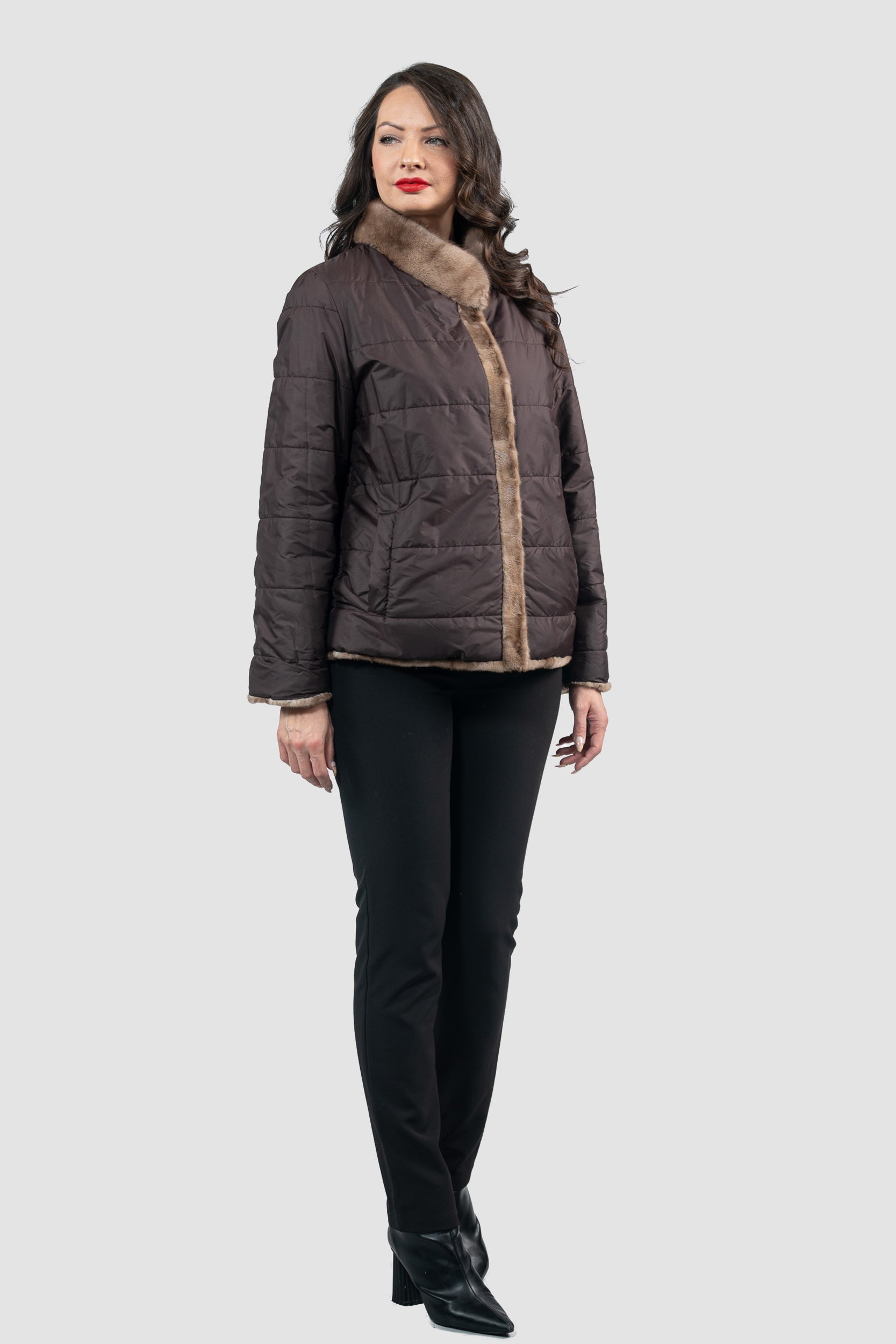 Reversible Pastel Mink Pieced Jacket 13C528