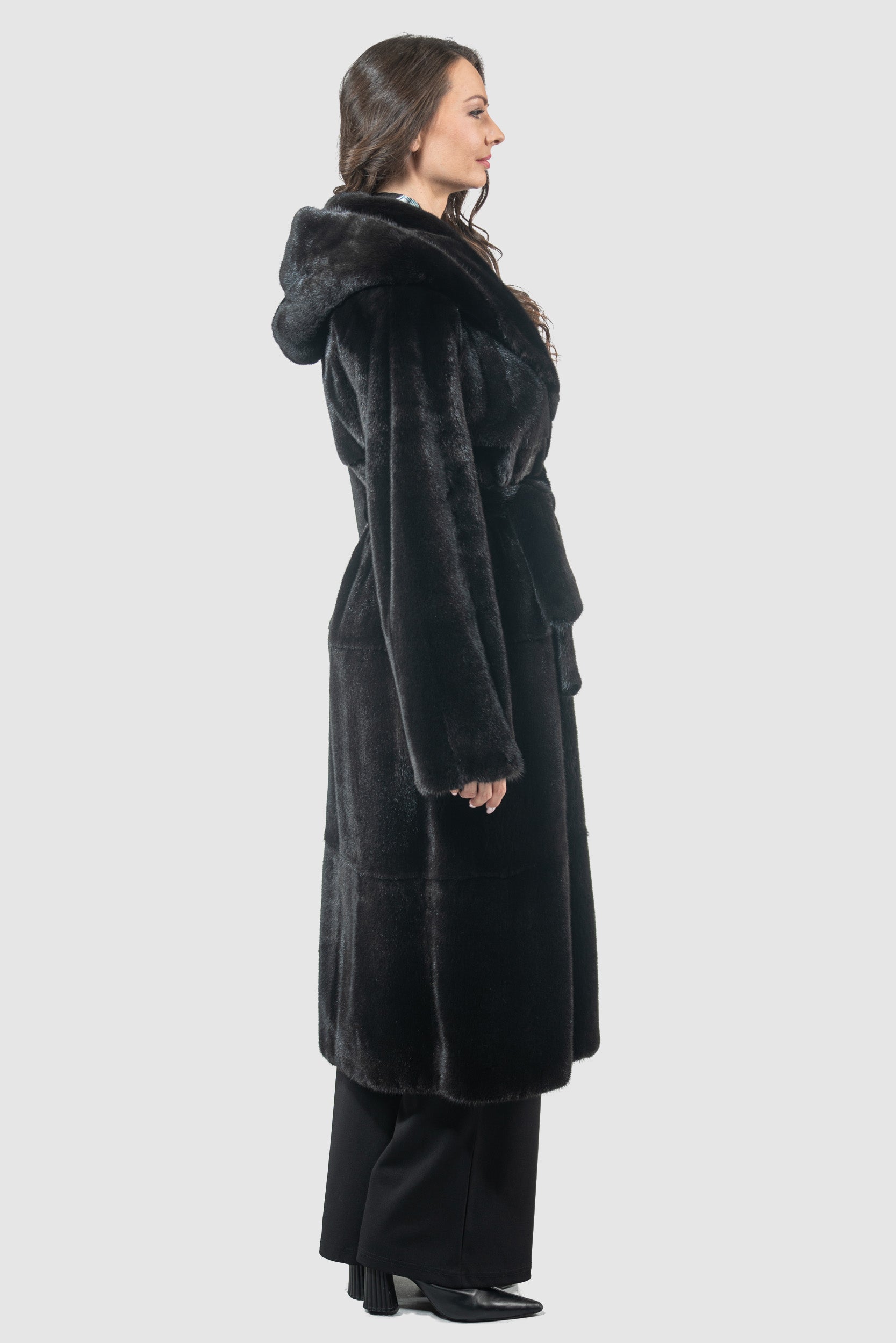 Blackgalama Mink Coat With Attached Hood S/S13C978H
