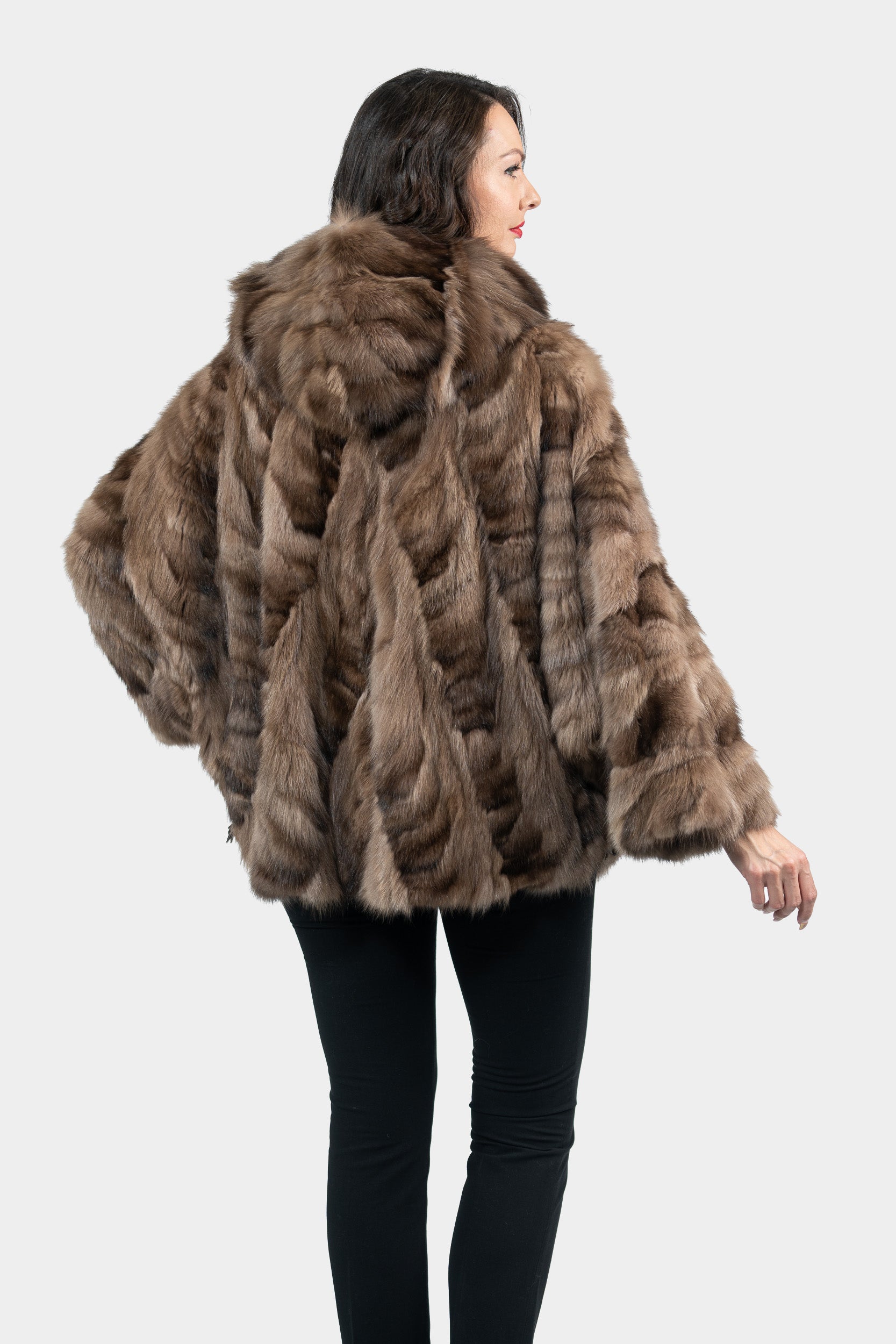 Russian Sable Pieced Hooded Jacket A/KR5-RS