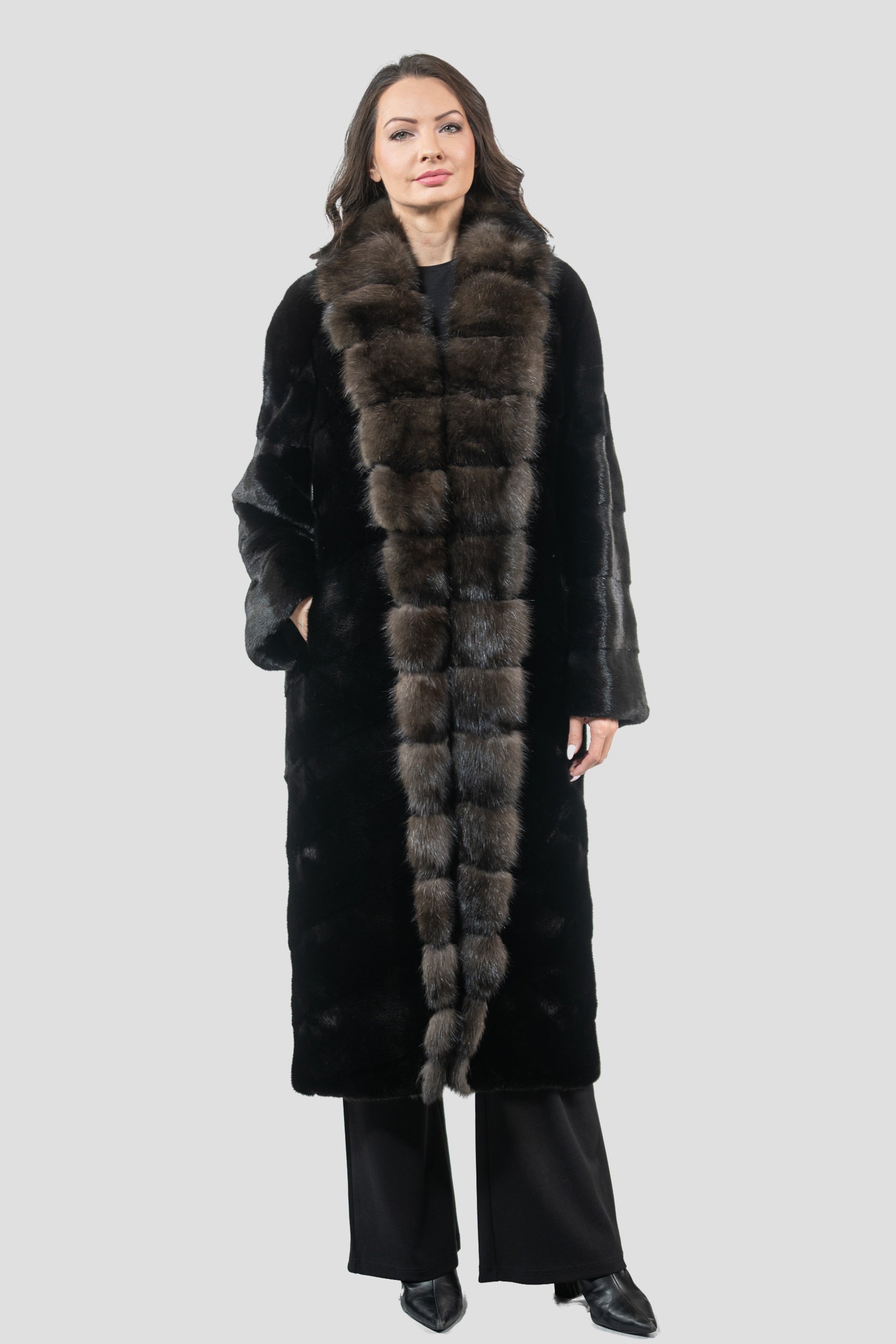 Blackglama Mink Coat With Russian Sable Trim A/K22C15