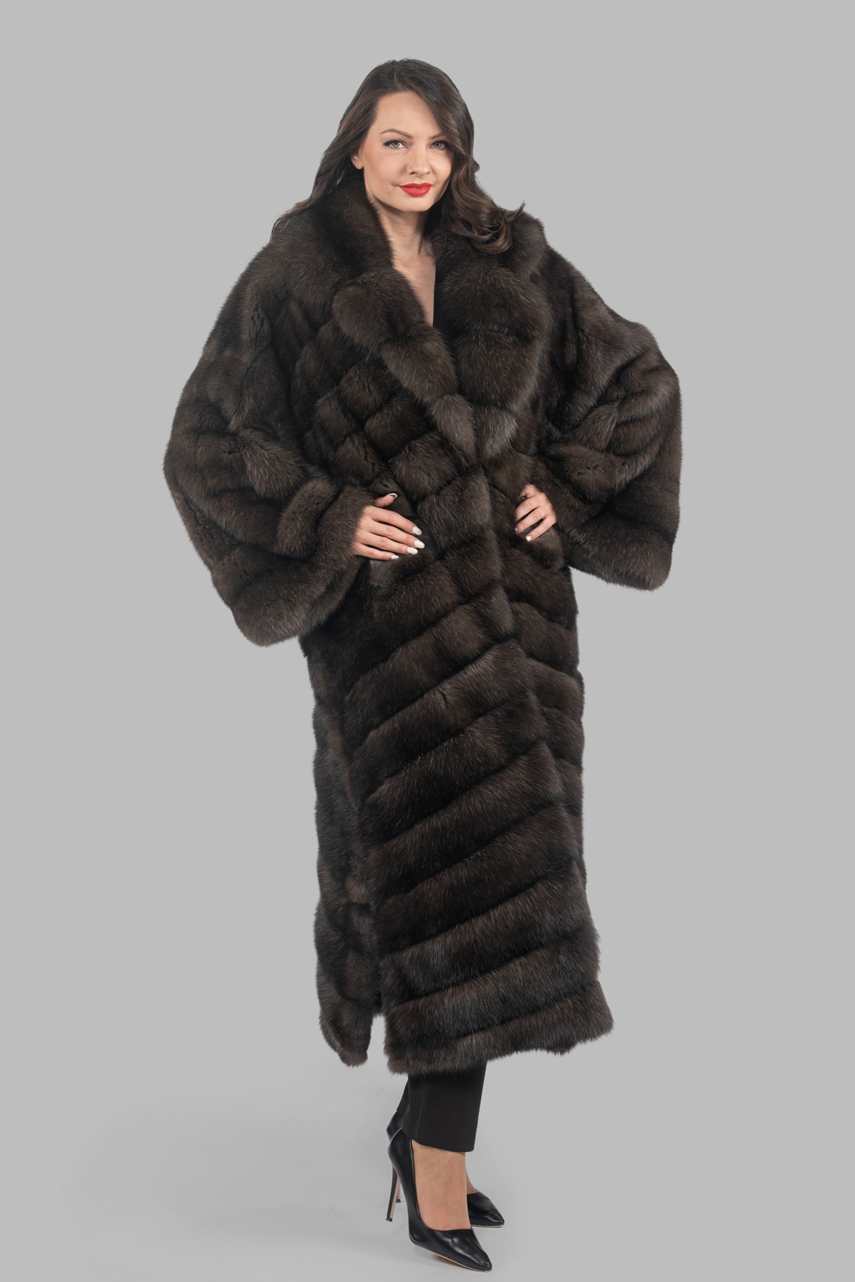 Dark Russian Sable Coat with Let Out Sleeves A/KI1793