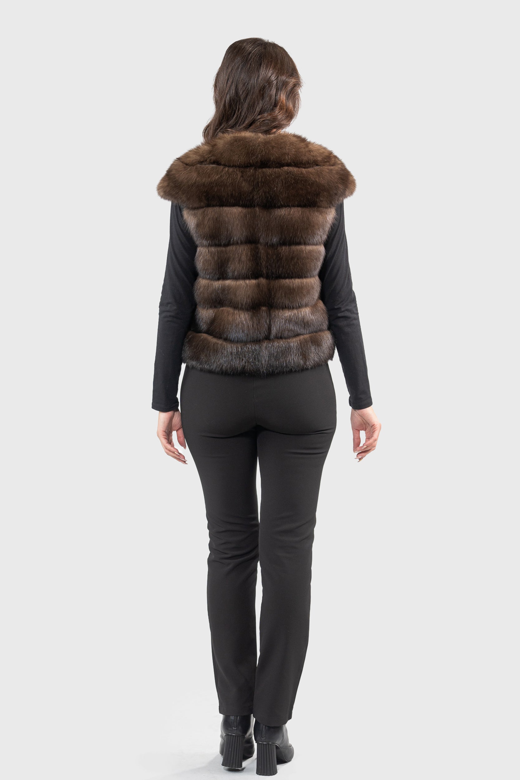 Dark Russian Sable Short Vest P/K13C529