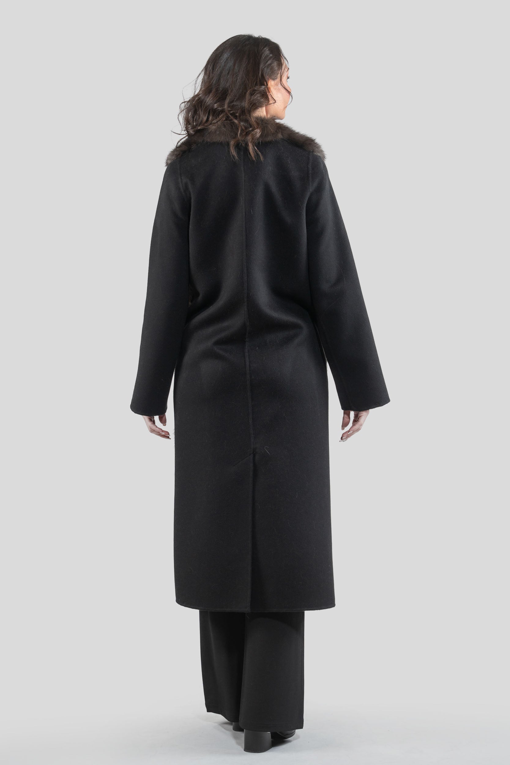 Cashmere Coat with Russian Sable Trim 17C8003G530