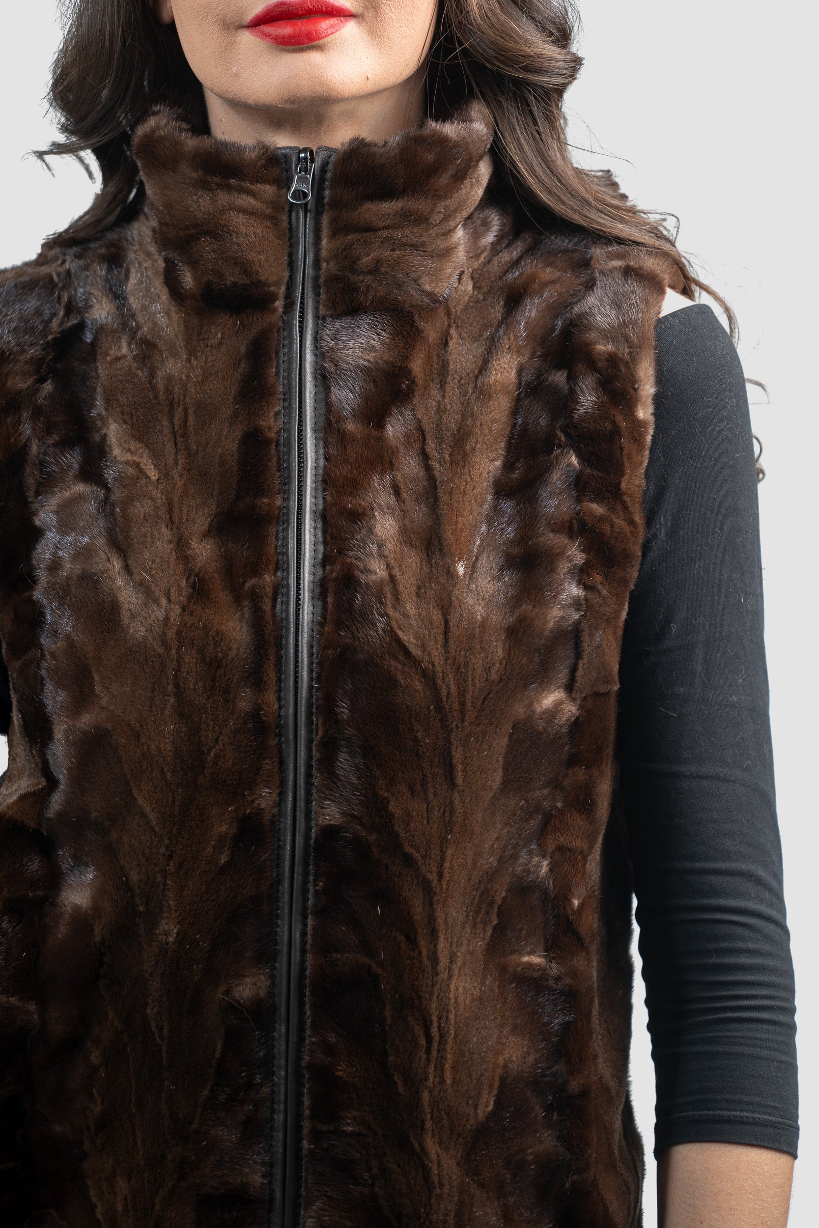 Demi-Brown Mink Pieced Vest 20C21