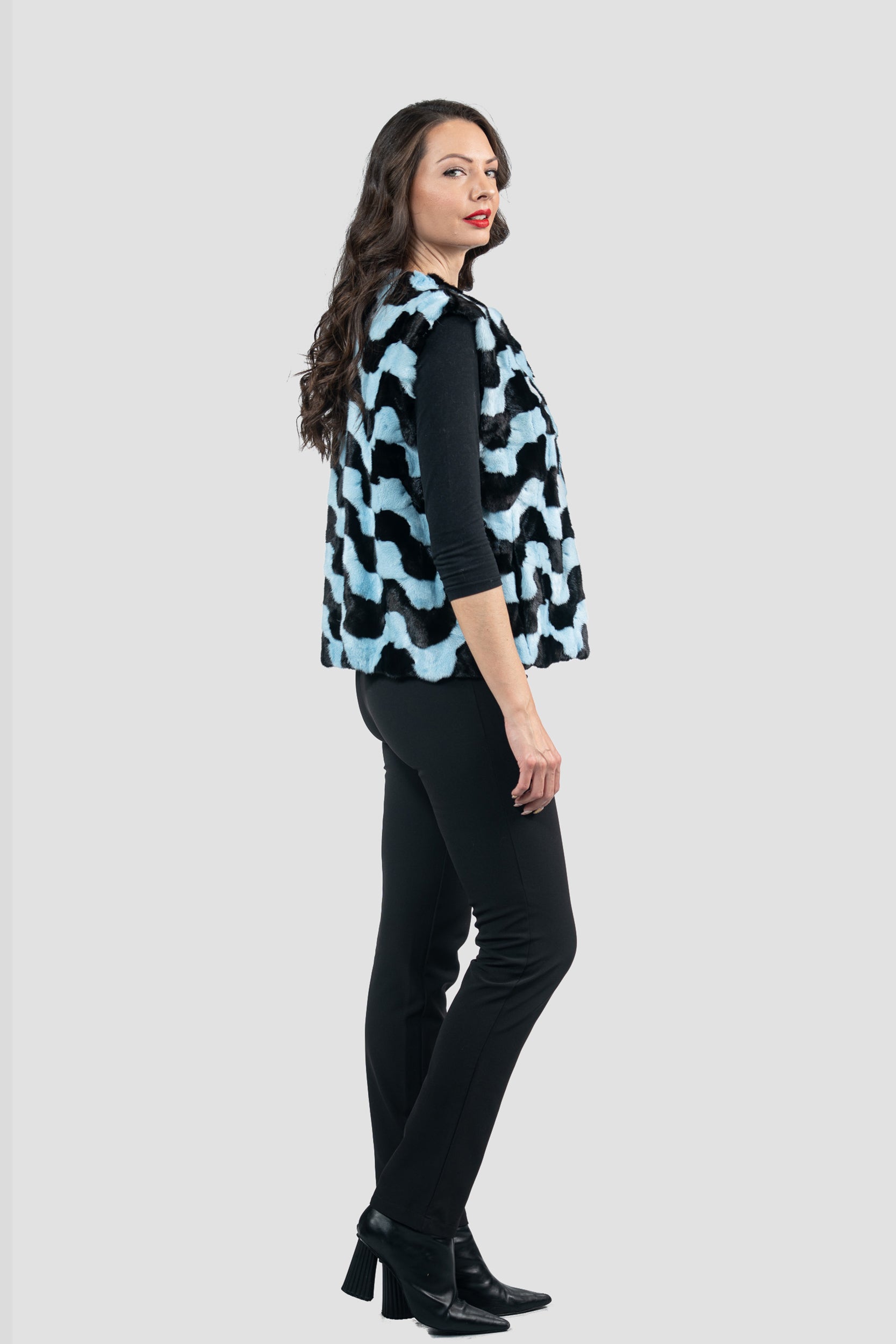 Blue Mink Pieced Vest 13C519