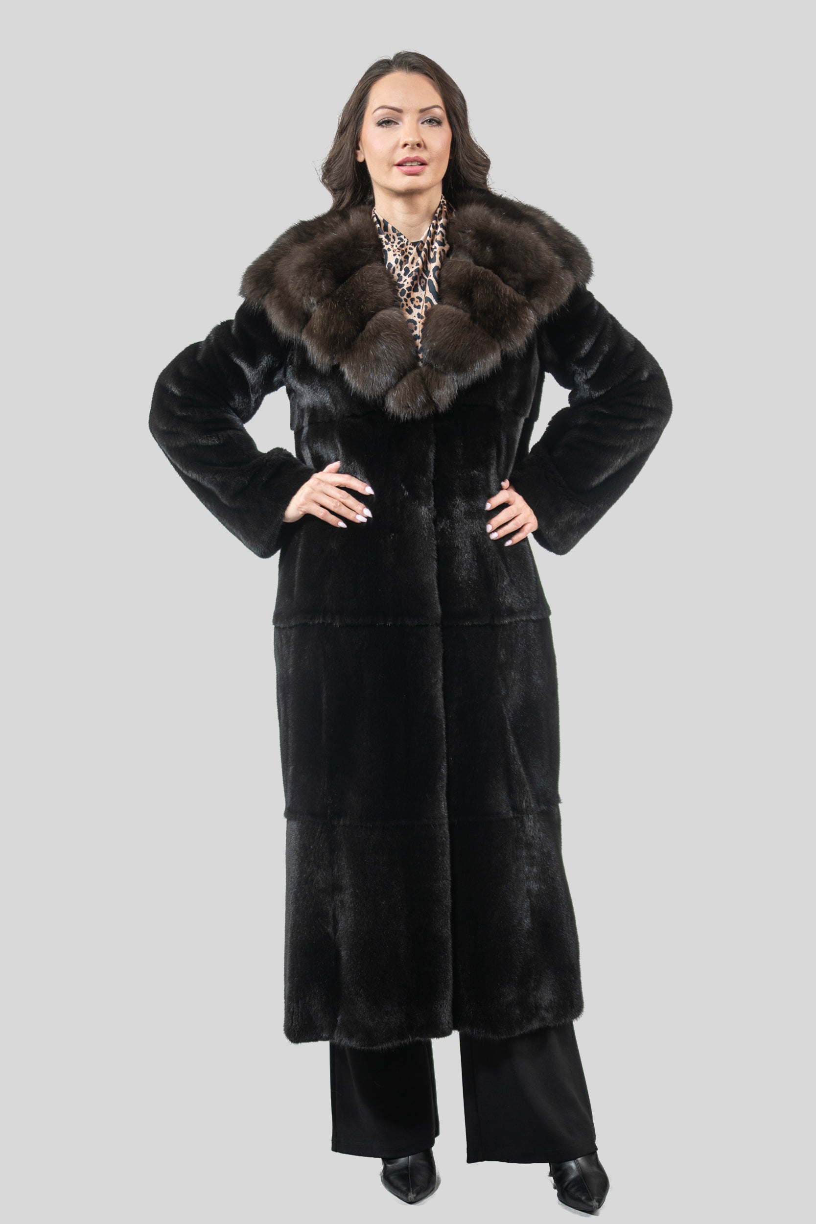 Blackgalama Mink Coat with Russian Sable Hood S/S13C540