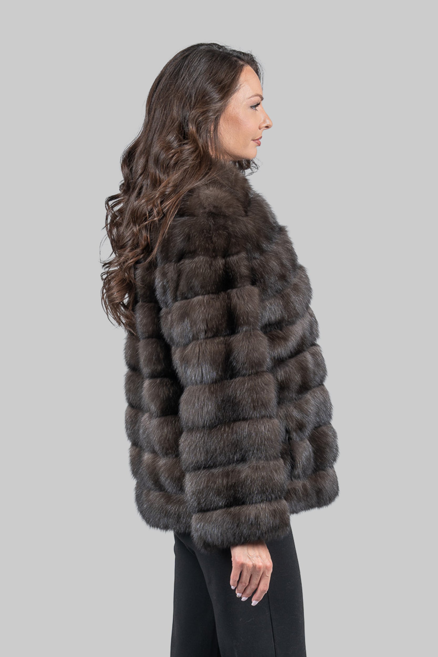 Dark Sable with Smoking Collar Jacket P/K13C528G8003