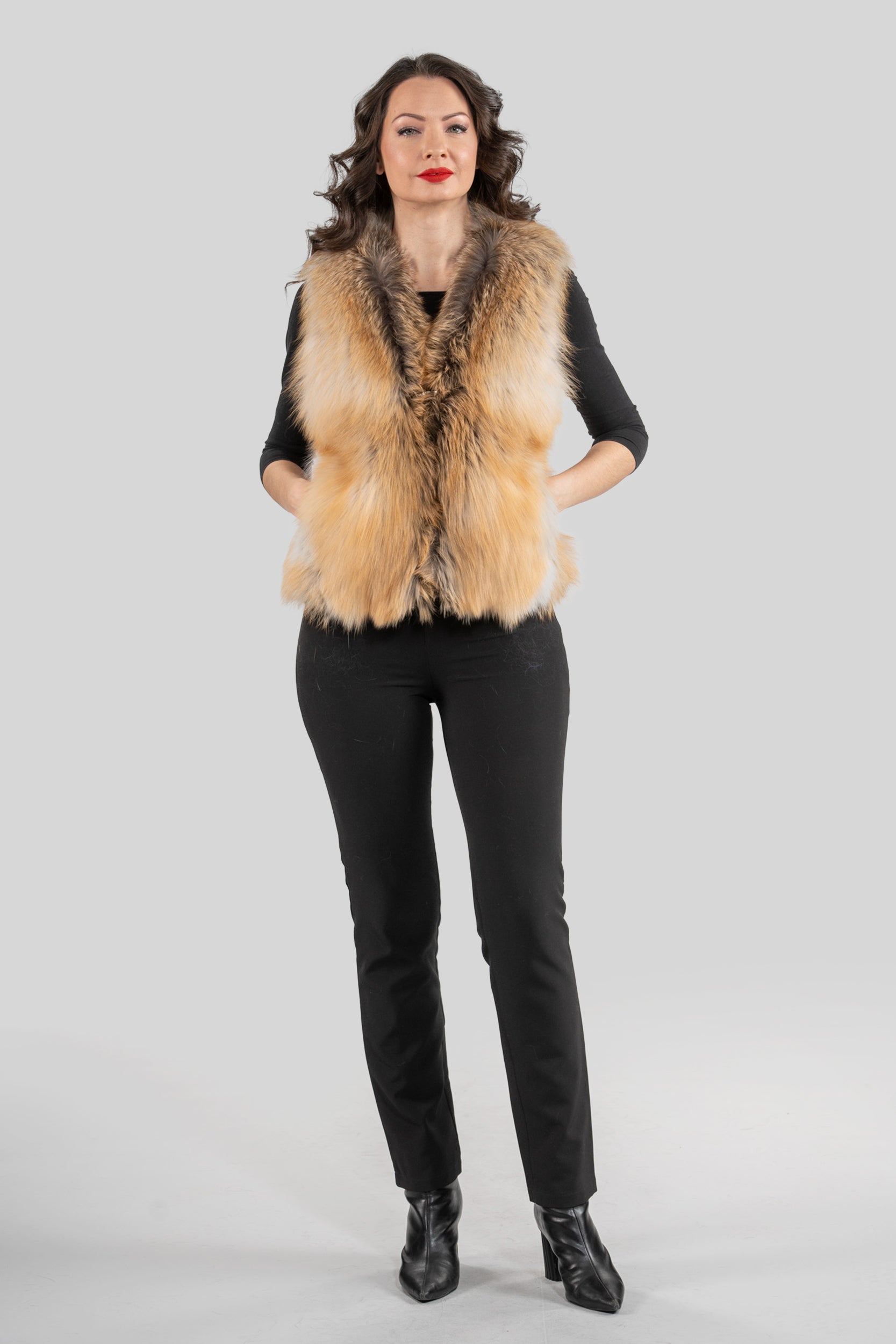 Blue Frost Fox Fur Vest ML170