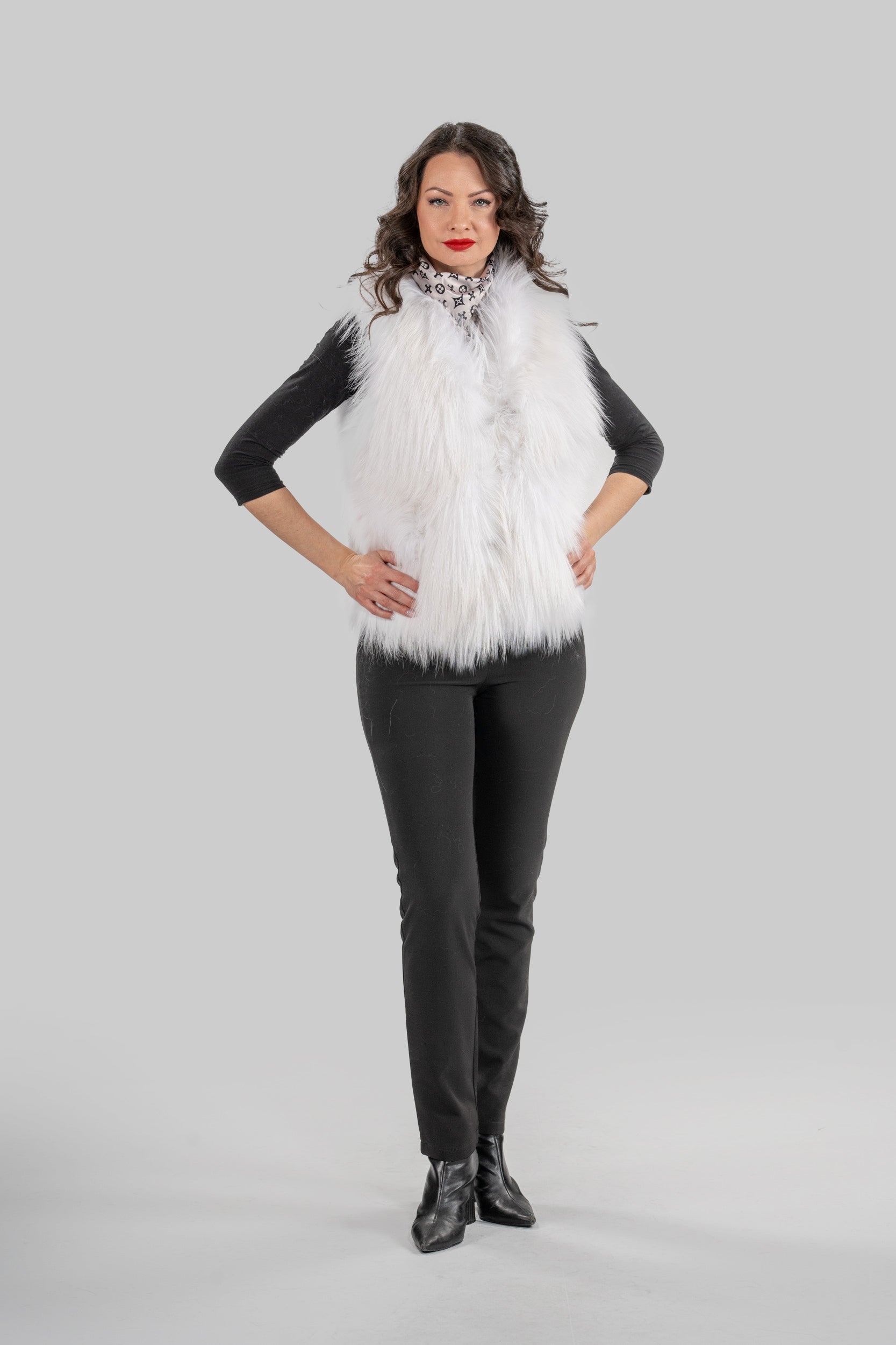 Arctic Marble Fox Fur Vest ML170