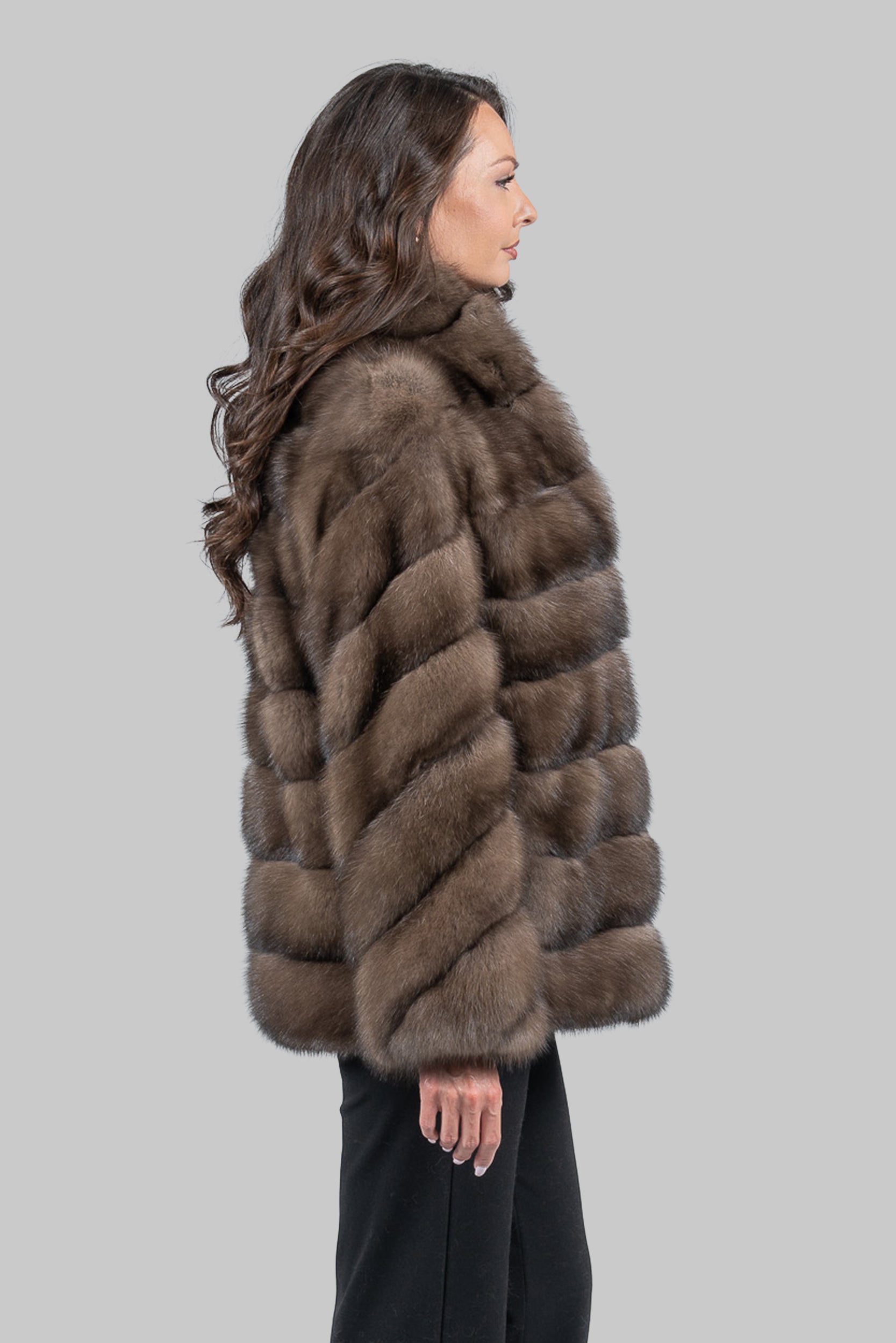 Platino Sable Jacket with Smoking Collar P/K13C528G8003