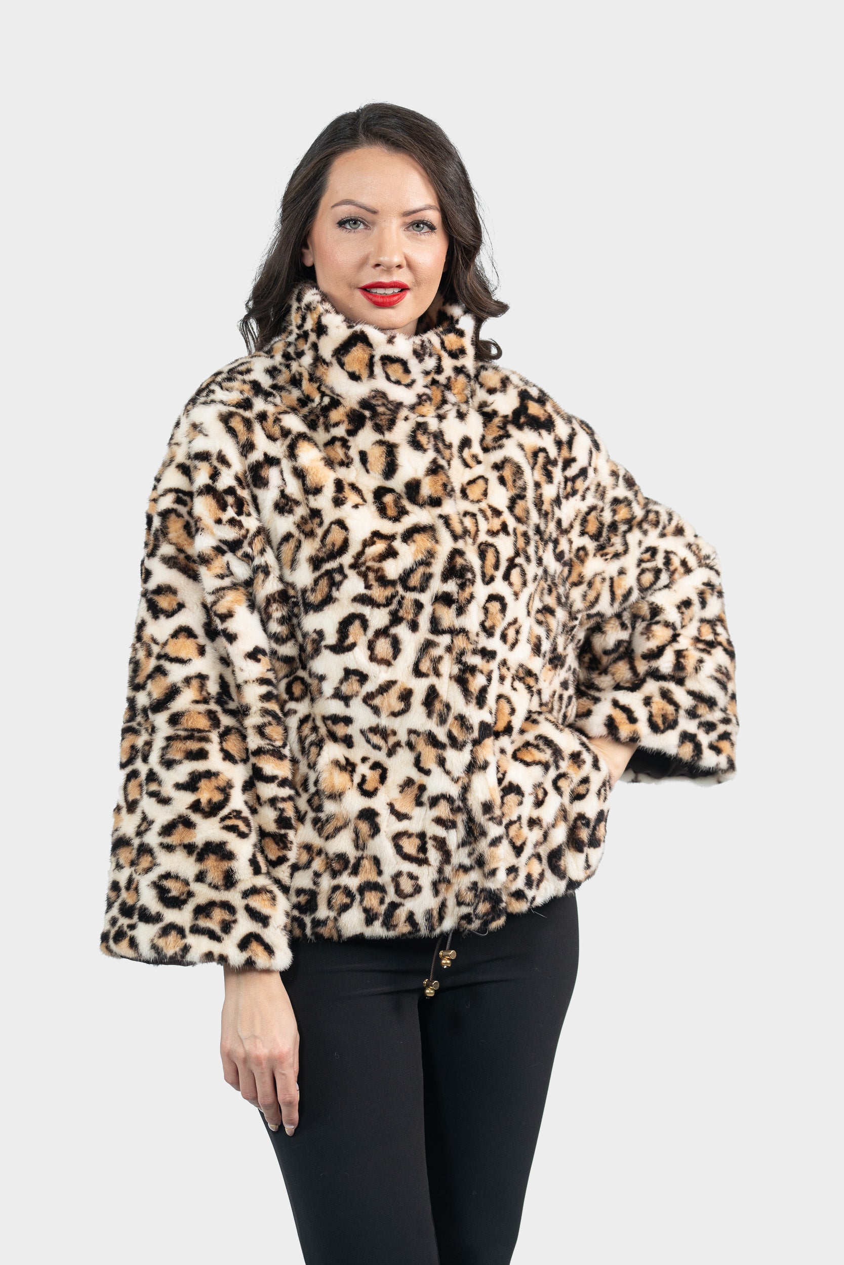 Leopard Mink Pieced Jacket 13C138