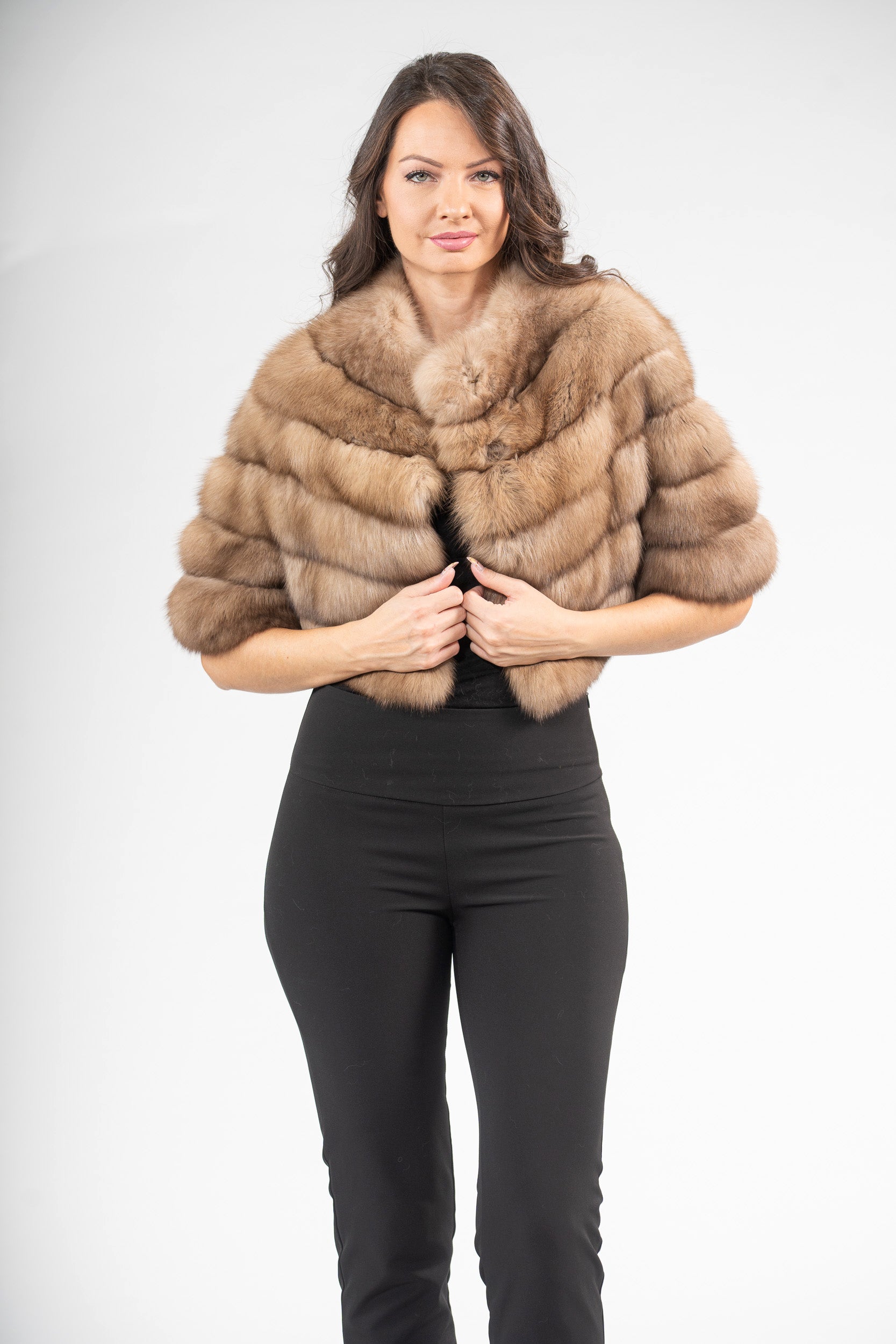 Graphite Russian Sable Short Jacket P/K16CM643