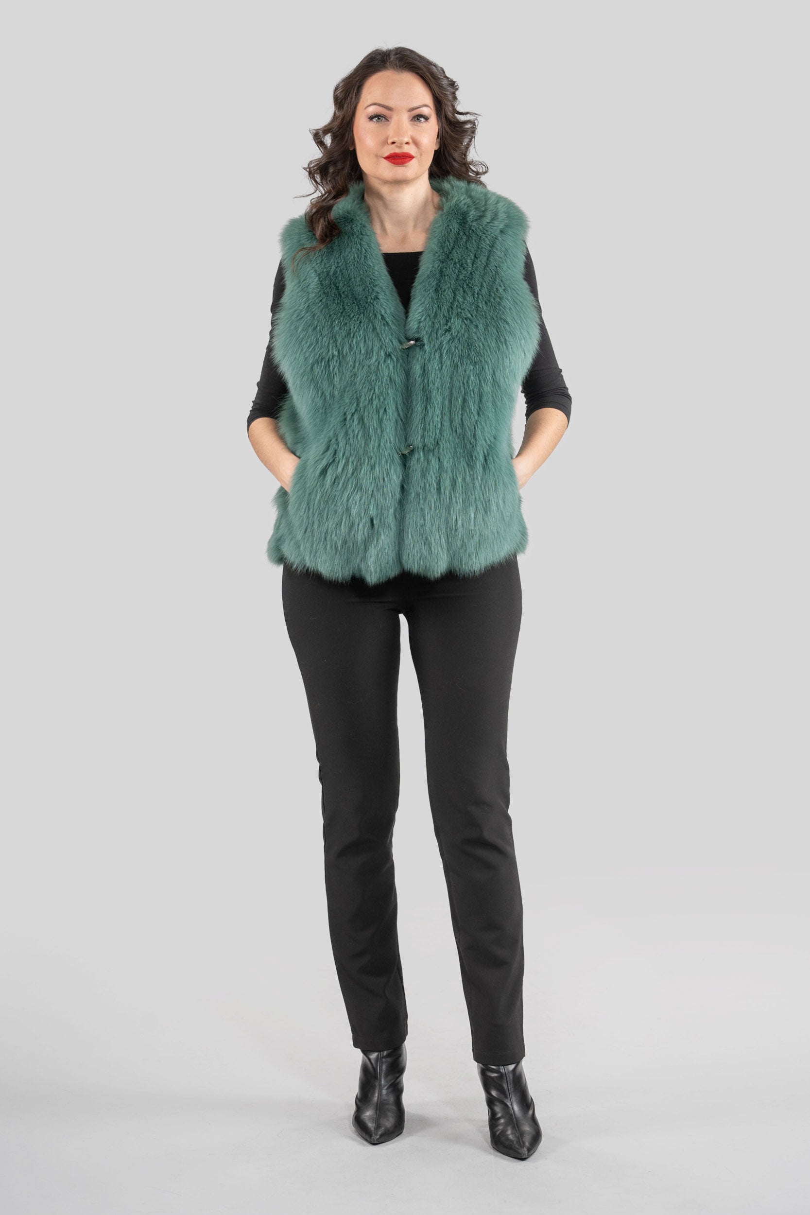 Golden Island Fox Fur Vest ML170