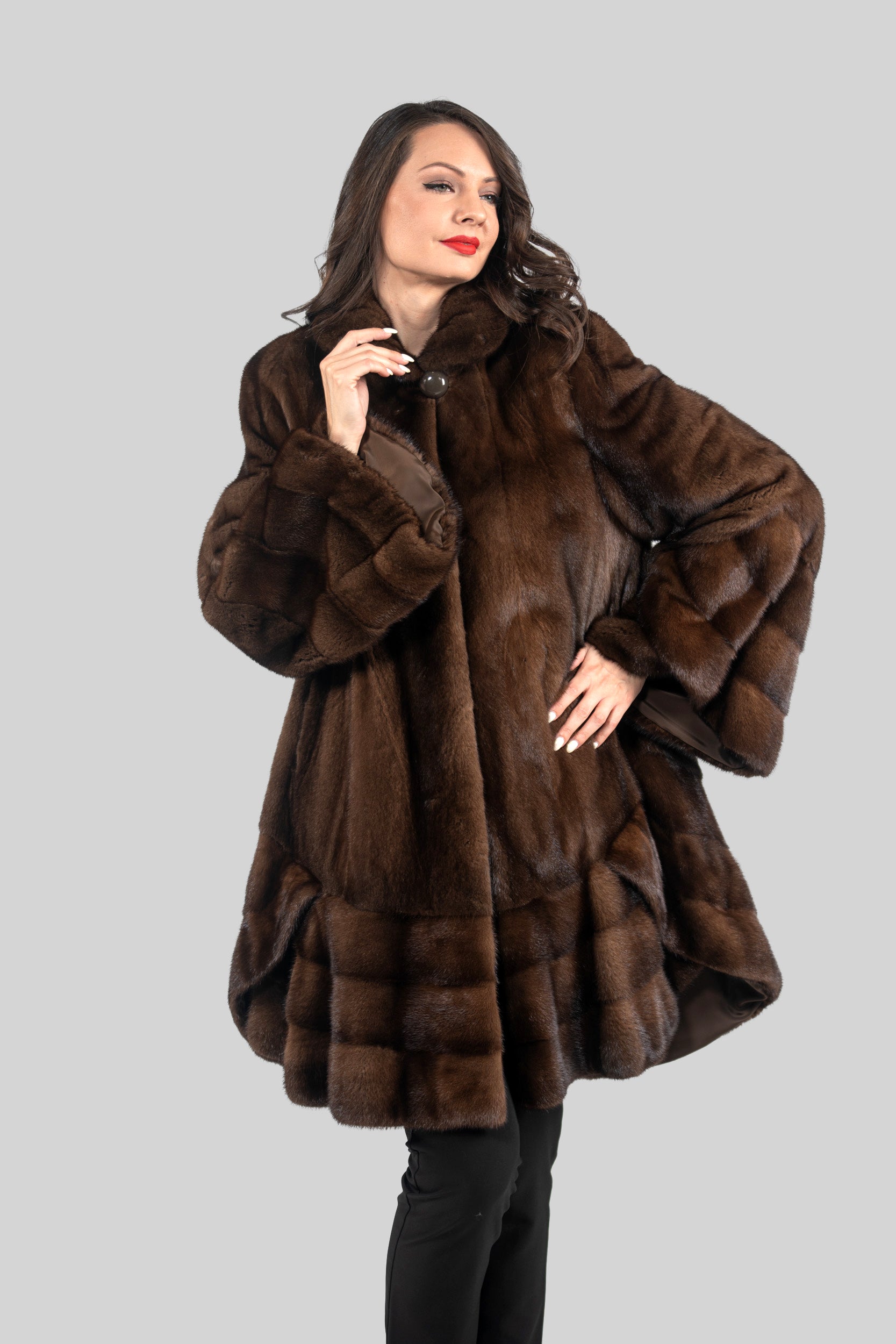 Brown Mink Half Coat L/O2550