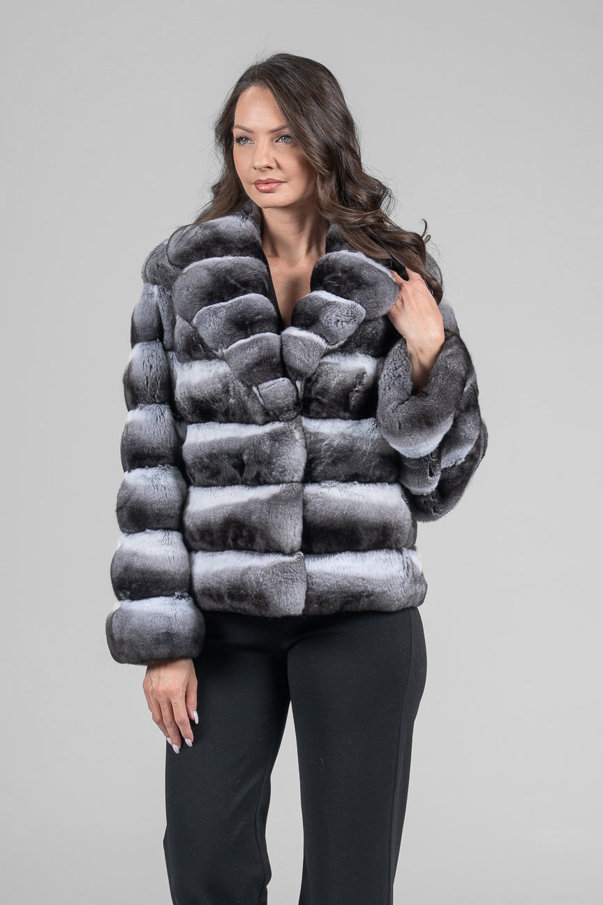 Chinchilla Jacket with Notch Collar P/K13C528S20