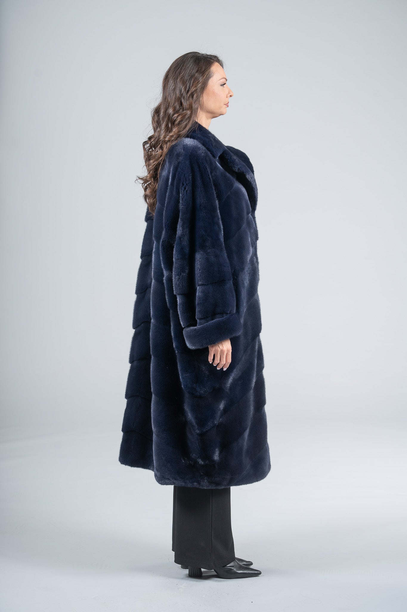 Purple Mink Coat with Notch Collar A/K13C848G034