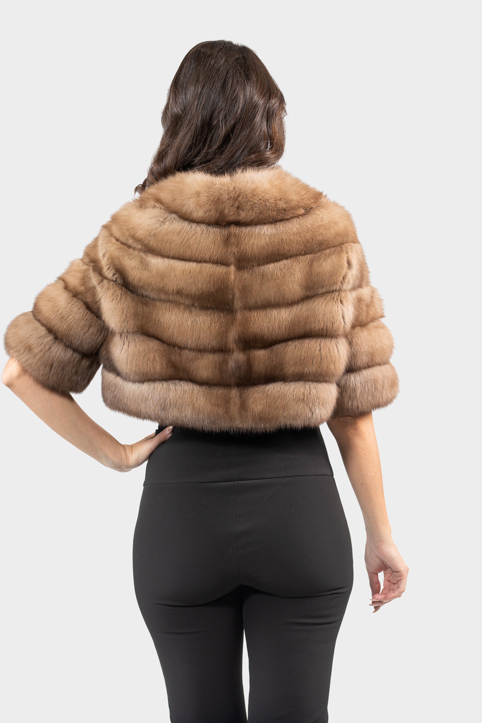 Graphite Russian Sable Short Jacket P/K16CM643