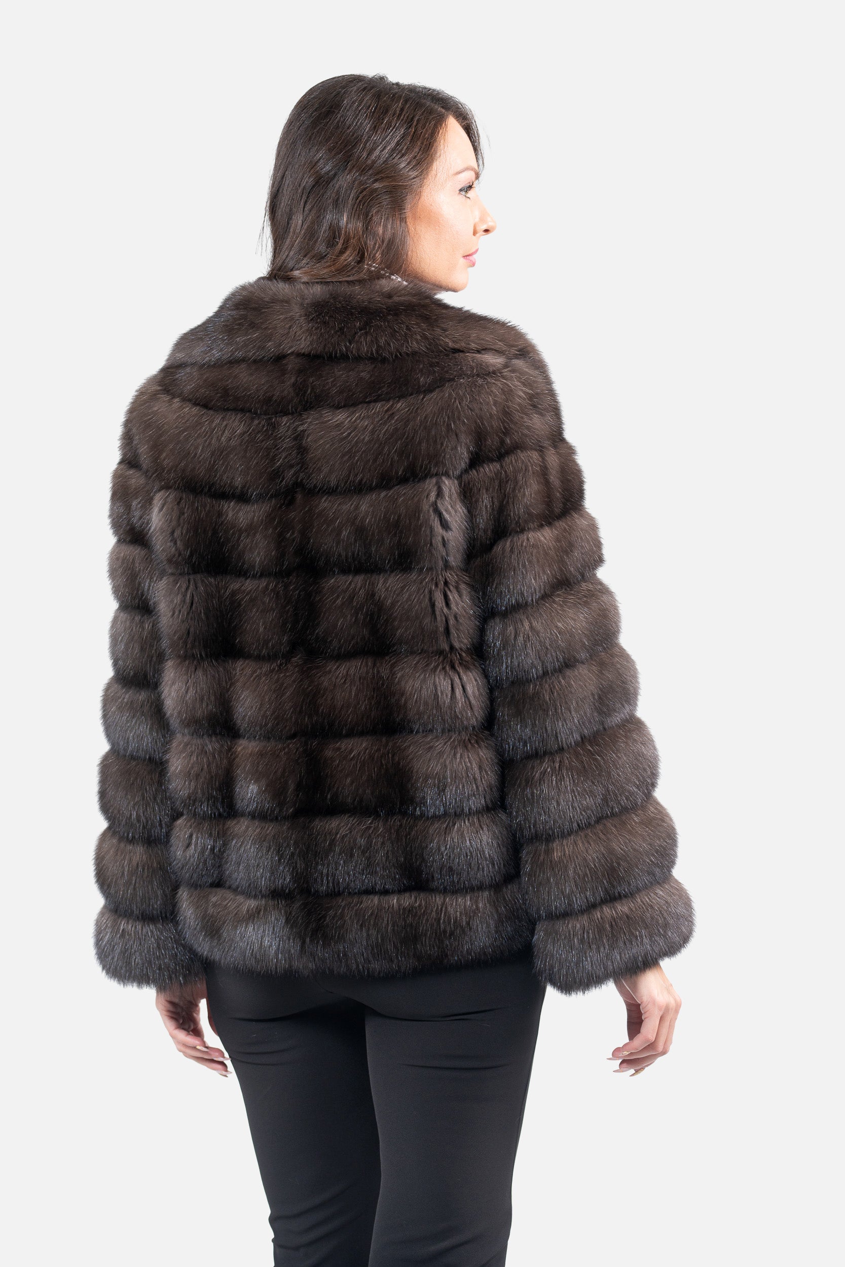 Dark Russian Sable Jacket with Notch Collar P/K13C528s20