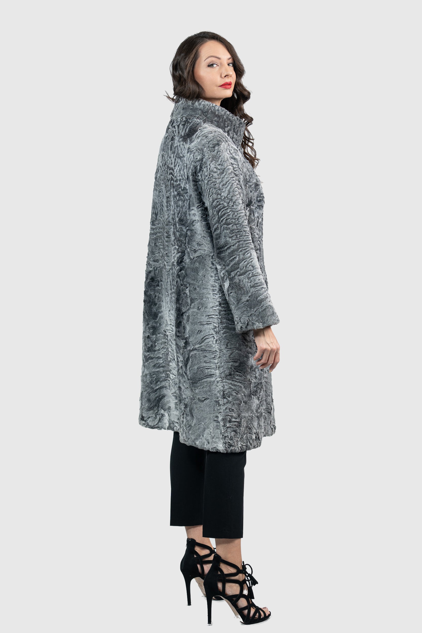 Grey Swakara Half Coat S/S13C530
