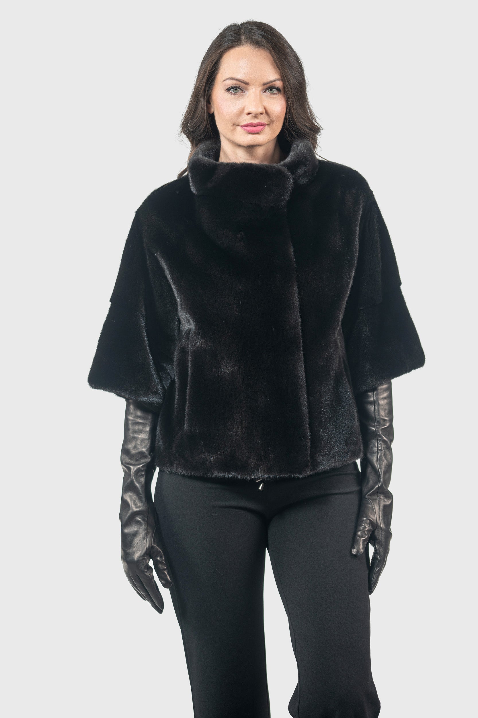 Blackglama Mink Jacket with Short Sleeves L/O13C139