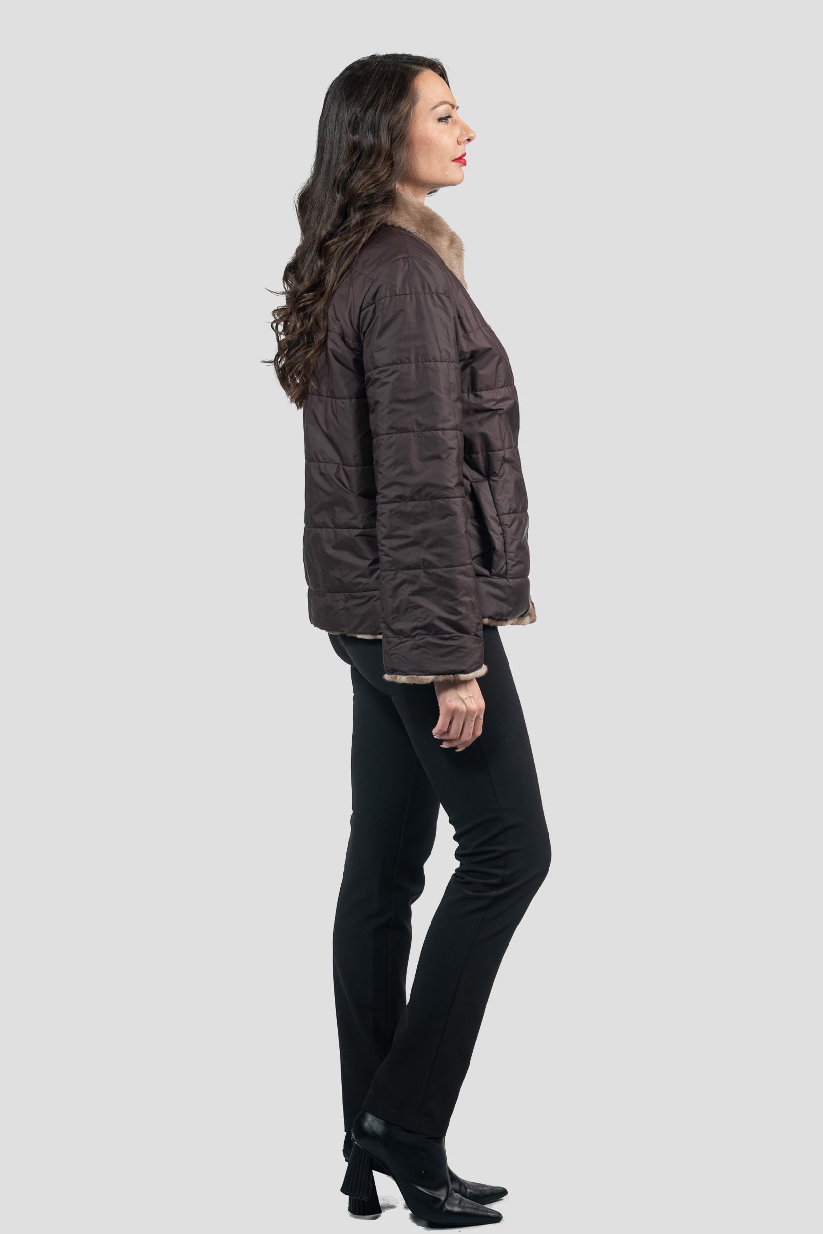 Reversible Pastel Mink Pieced Jacket 13C528