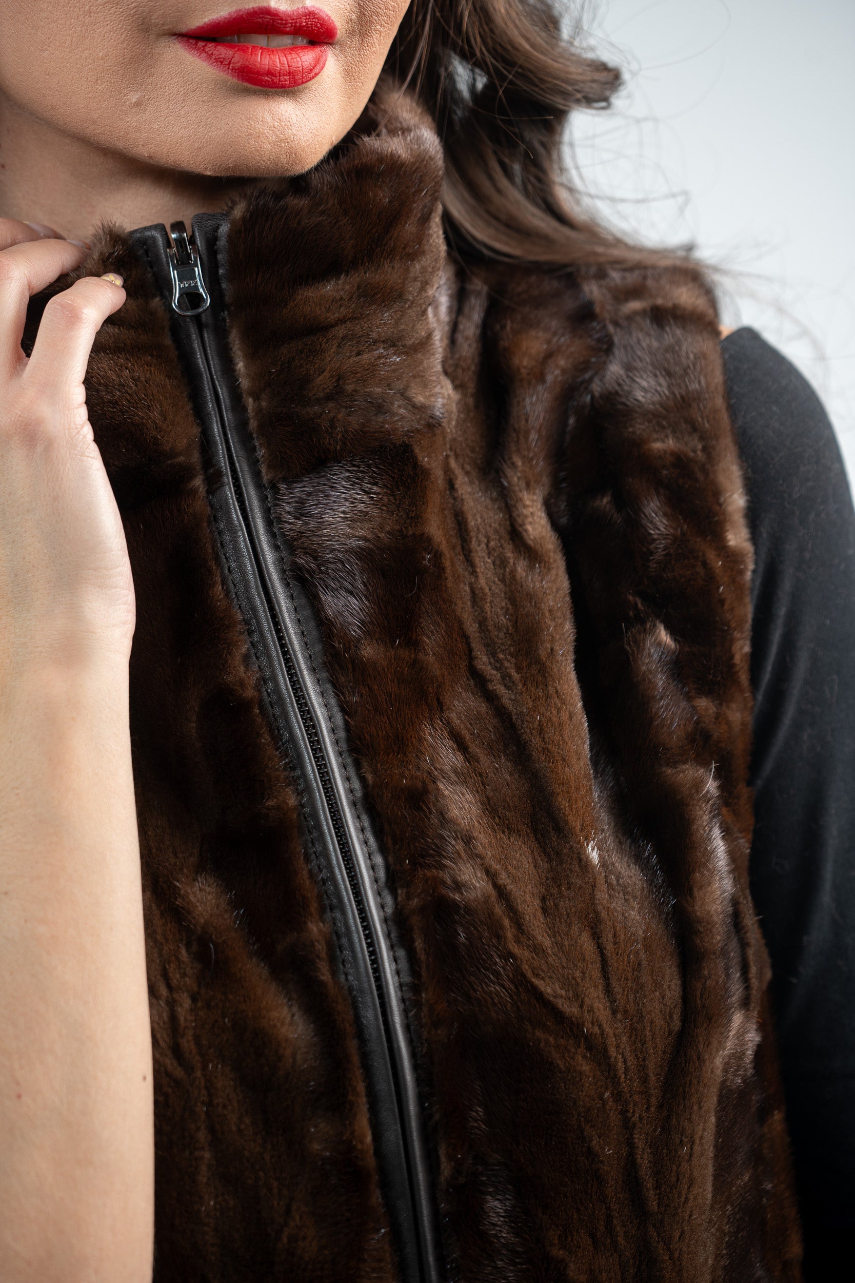 Demi-Brown Mink Pieced Vest 20C21