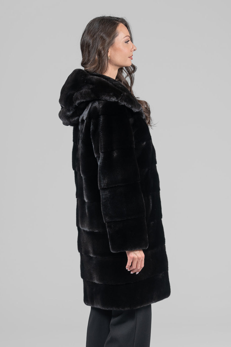 Blackglama Mink Hooded Half Coat P/K13C540