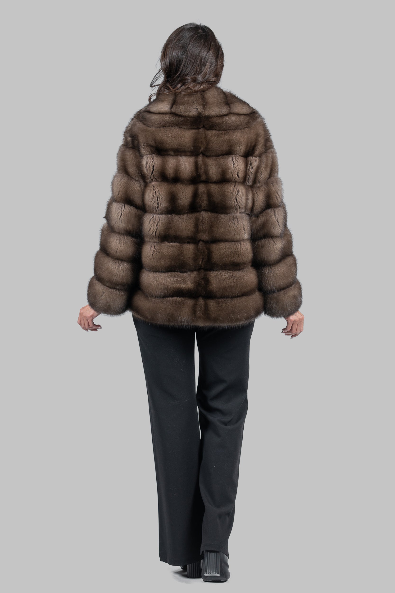 Sable Fur Jacket with Notch Collar P/K13c530s20