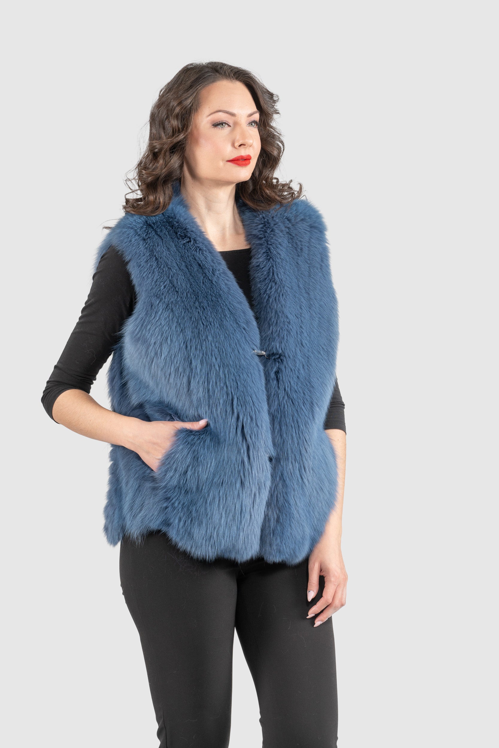 Bluejean Fox Fur Vest ML170