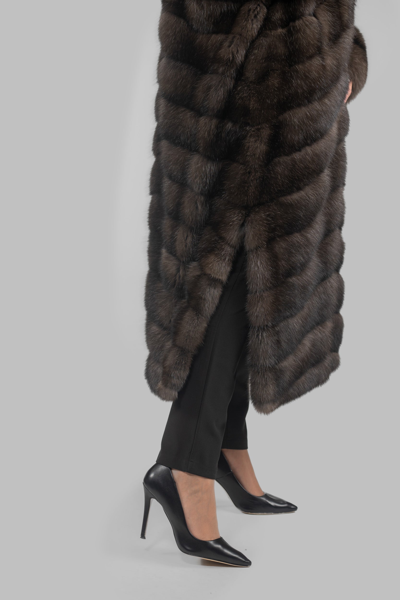 Dark Russian Sable Coat with Let Out Sleeves A/KI1793